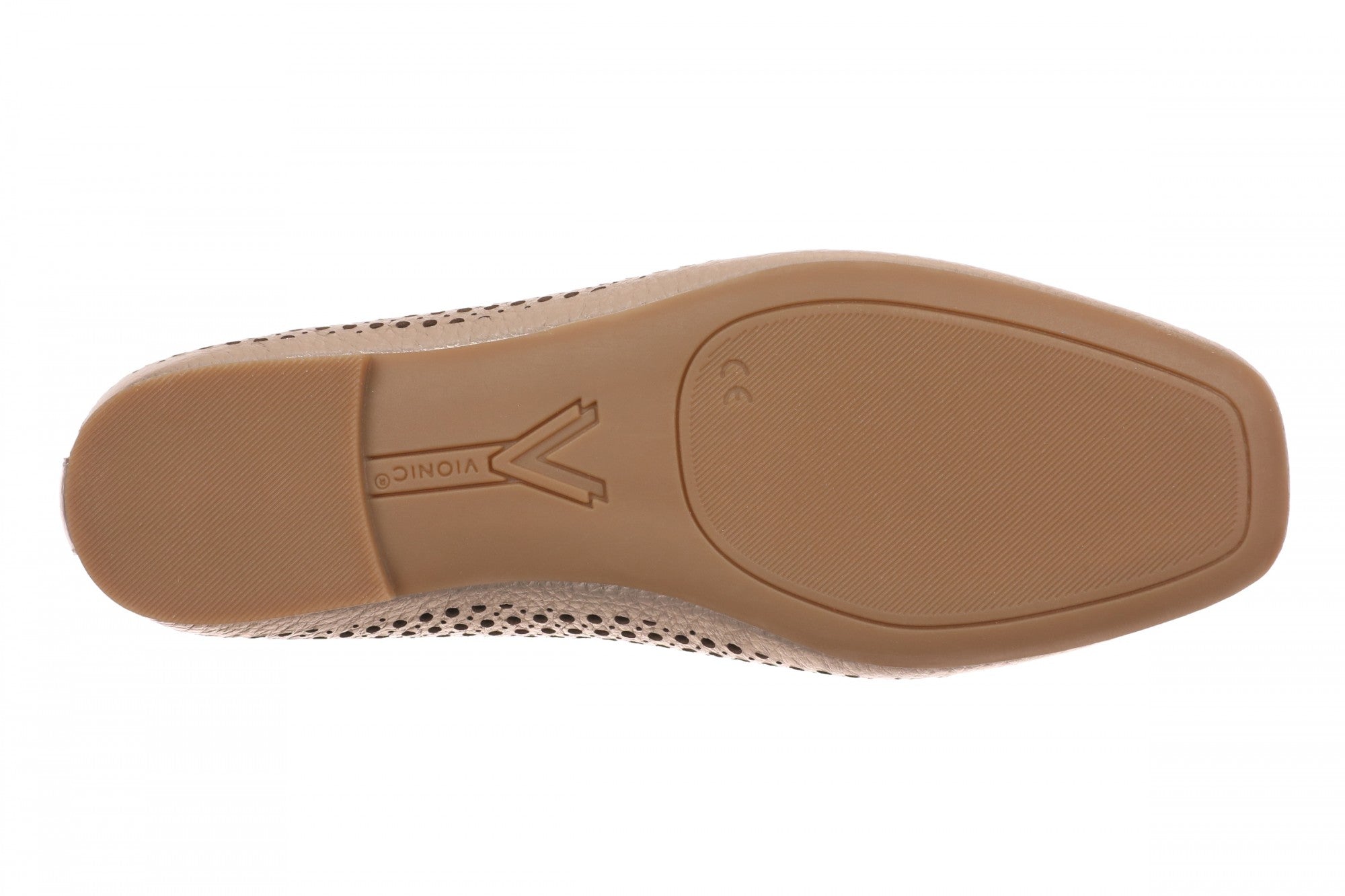 Vionic Orinda Perf Women's Comfort Arch Support Ballerina Shoe - Bronze - Bottom