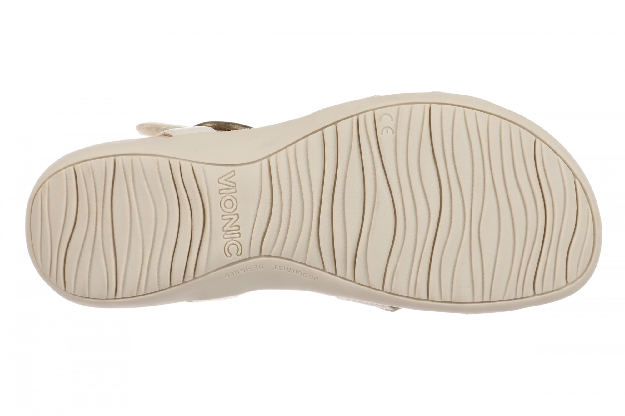 Vionic Ramsey Women's Cushioned T-Strap Sandal - Cream - Bottom