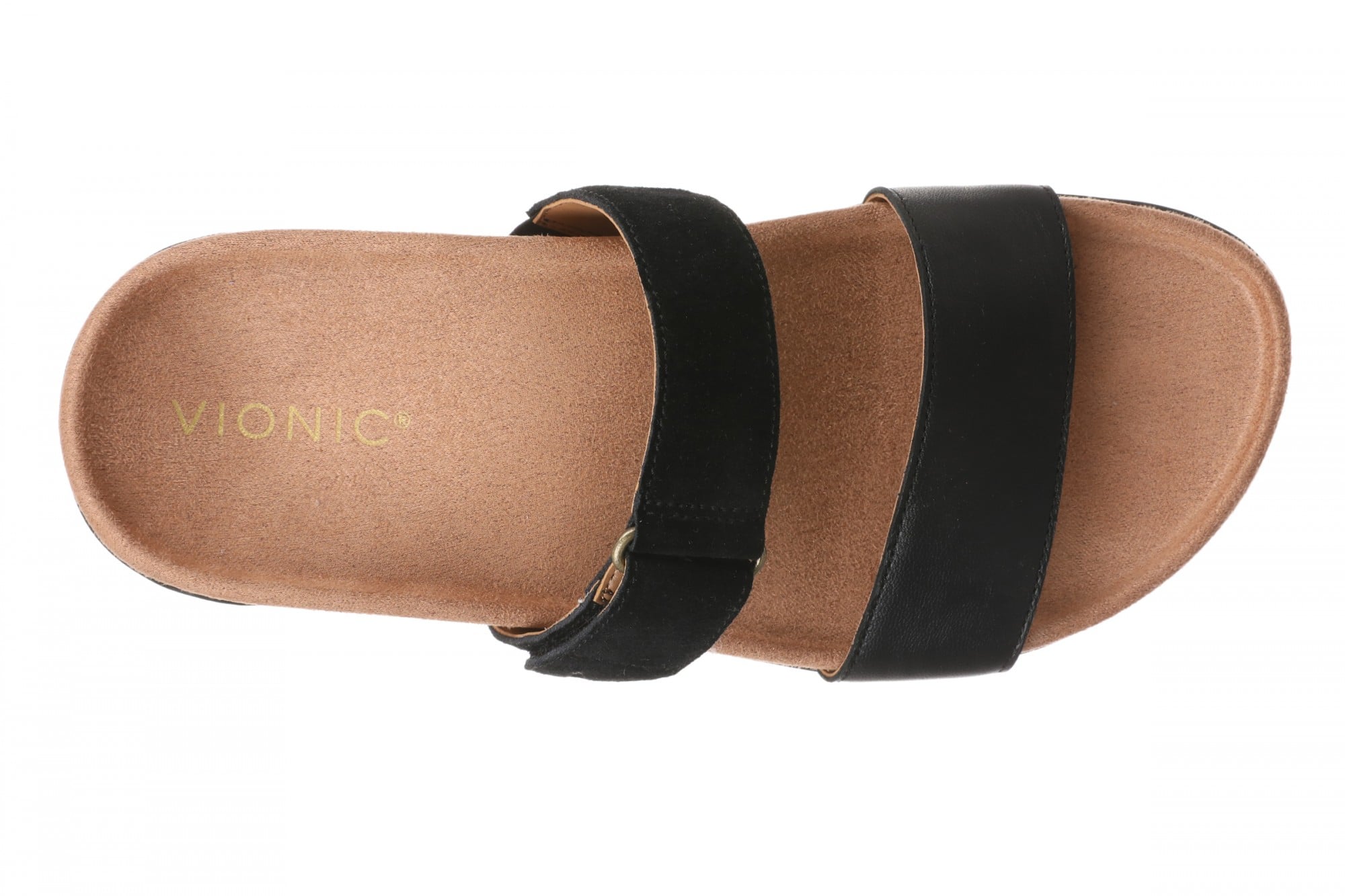 Vionic Elaine Women's Adjustable Arch Support Slide Sandal - Black - Top