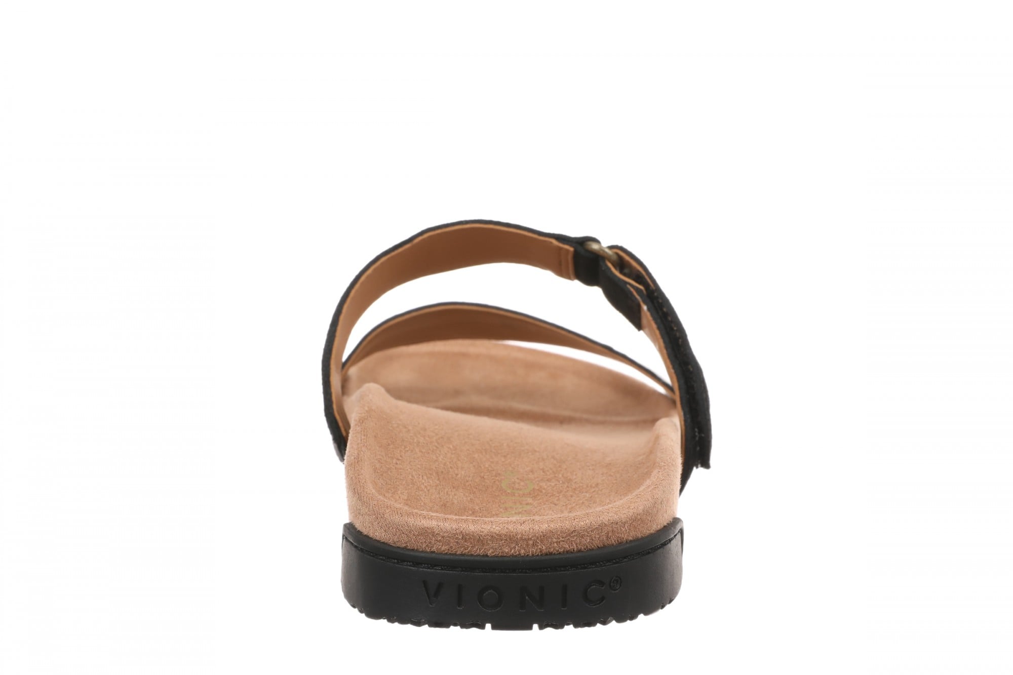 Vionic Elaine Women's Adjustable Arch Support Slide Sandal - Black - Back