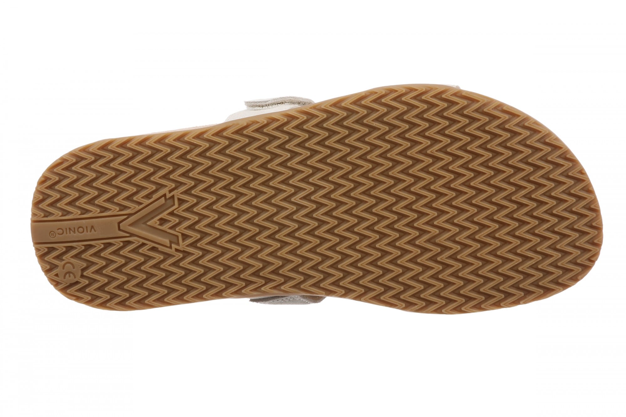 Vionic Elaine Women's Adjustable Arch Support Slide Sandal - CREAM Nappa Leather - Bottom