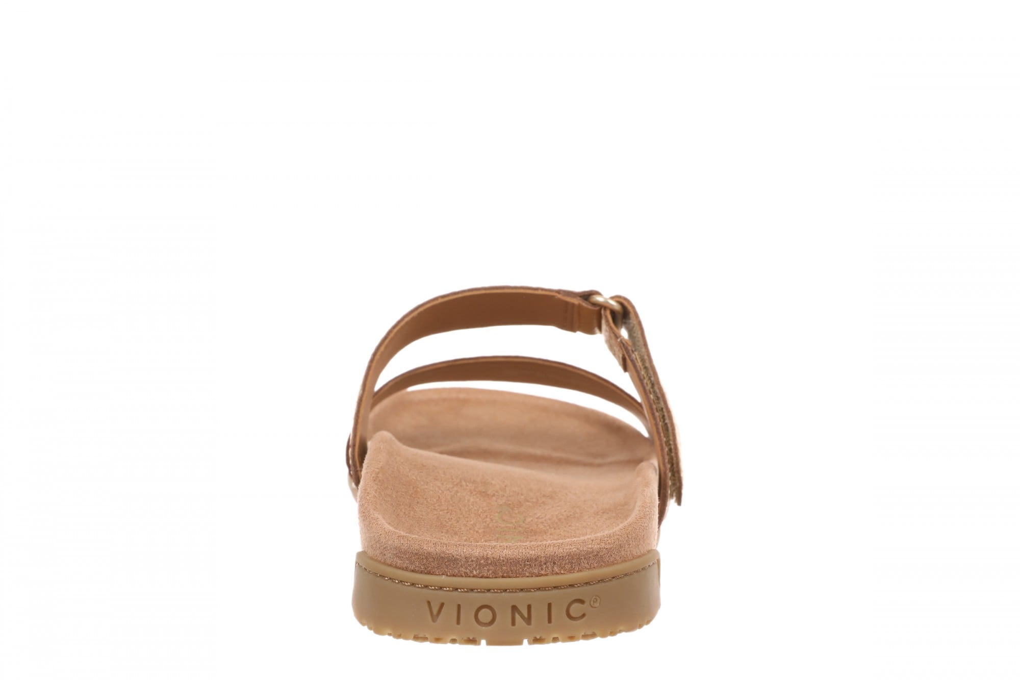 Vionic Elaine Women's Adjustable Arch Support Slide Sandal - Tan/Gold - Back