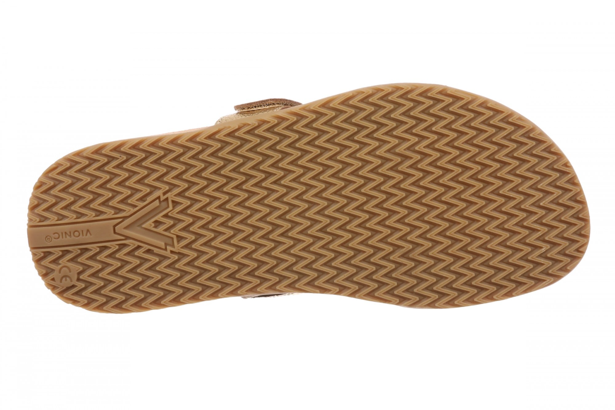 Vionic Elaine Women's Adjustable Arch Support Slide Sandal - Tan/Gold - Bottom