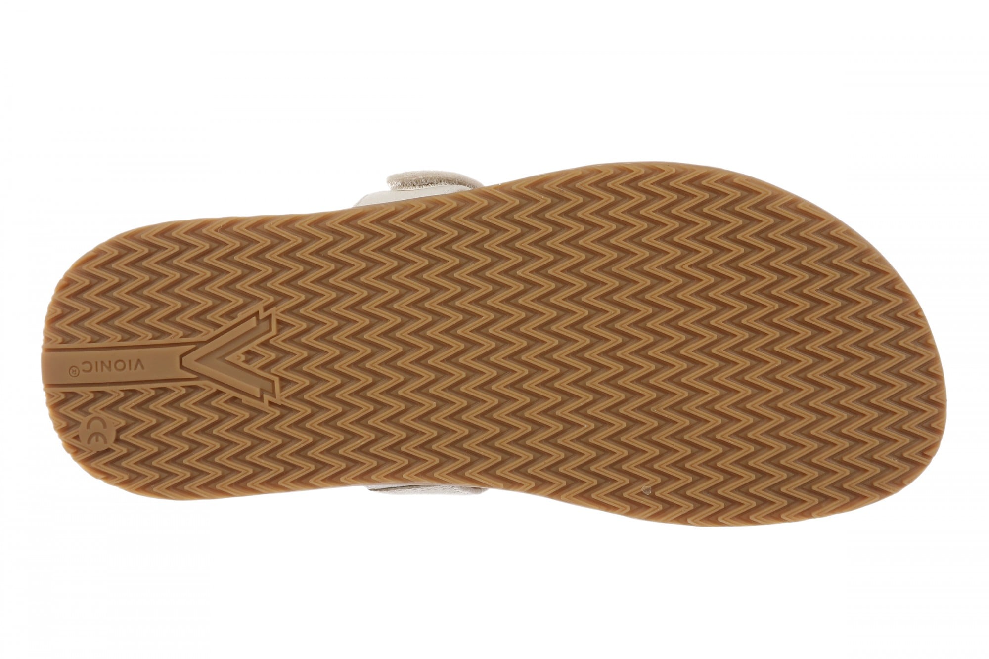 Vionic Elaine Women's Adjustable Arch Support Slide Sandal - CREAM Synthetic Leather - Bottom