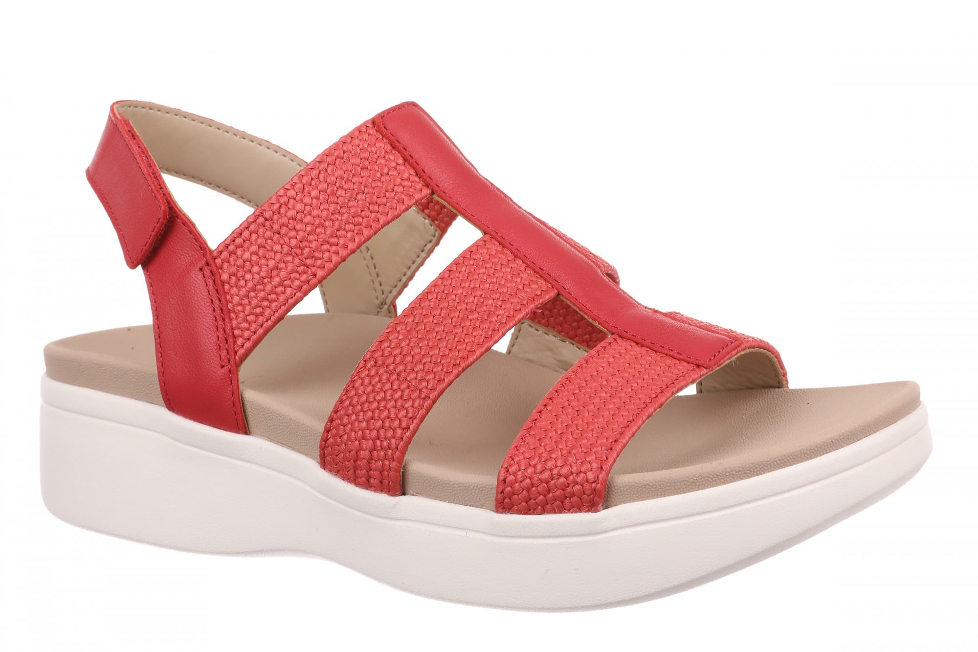 Vionic Sabrina Orthotic Comfort Women's Wedge Sandals in Varsity Red