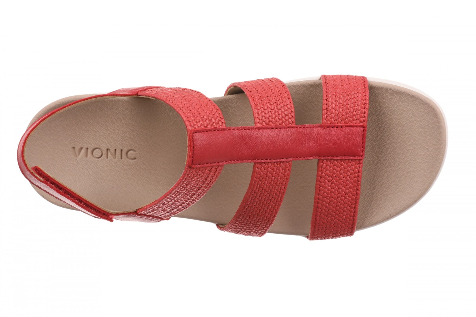 Vionic Sabrina Women's Wedge Sandals | Adjustable Straps & Arch Support - Varsity Red - Top