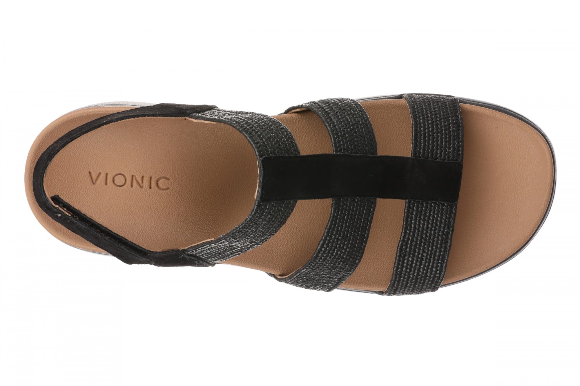 Vionic Sabrina Women's Wedge Sandals | Adjustable Straps & Arch Support - Black - Top