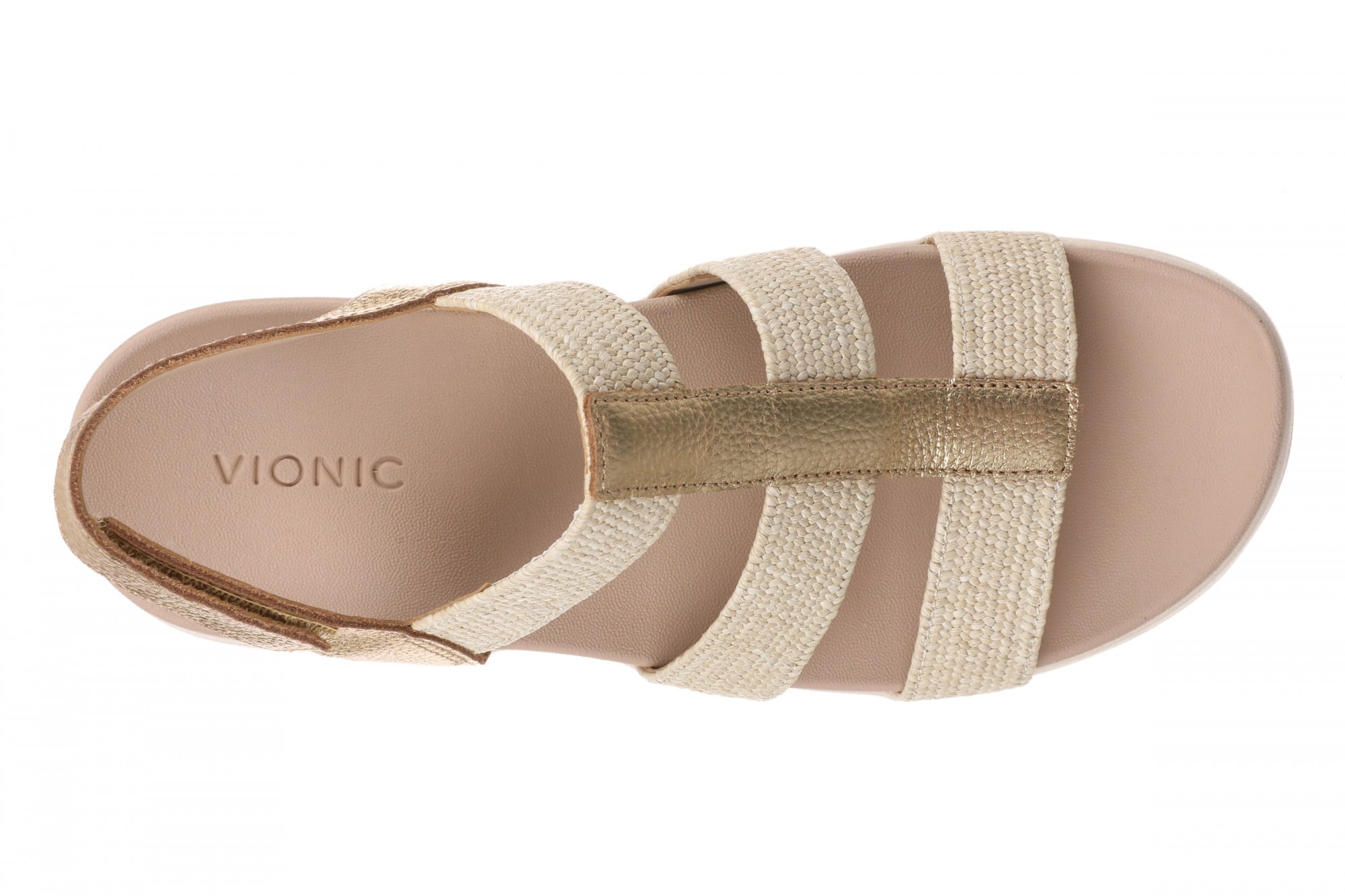 Vionic Sabrina Women's Wedge Sandals | Adjustable Straps & Arch Support - Gold - Top