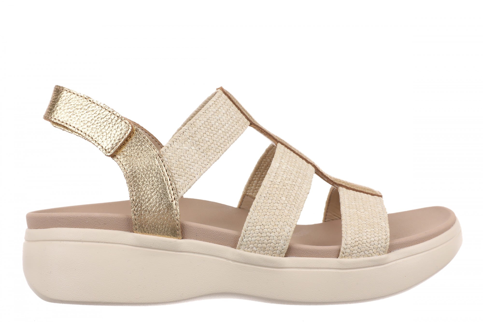 Vionic Sabrina Women's Wedge Sandals | Adjustable Straps & Arch Support - Gold - Lifestyle