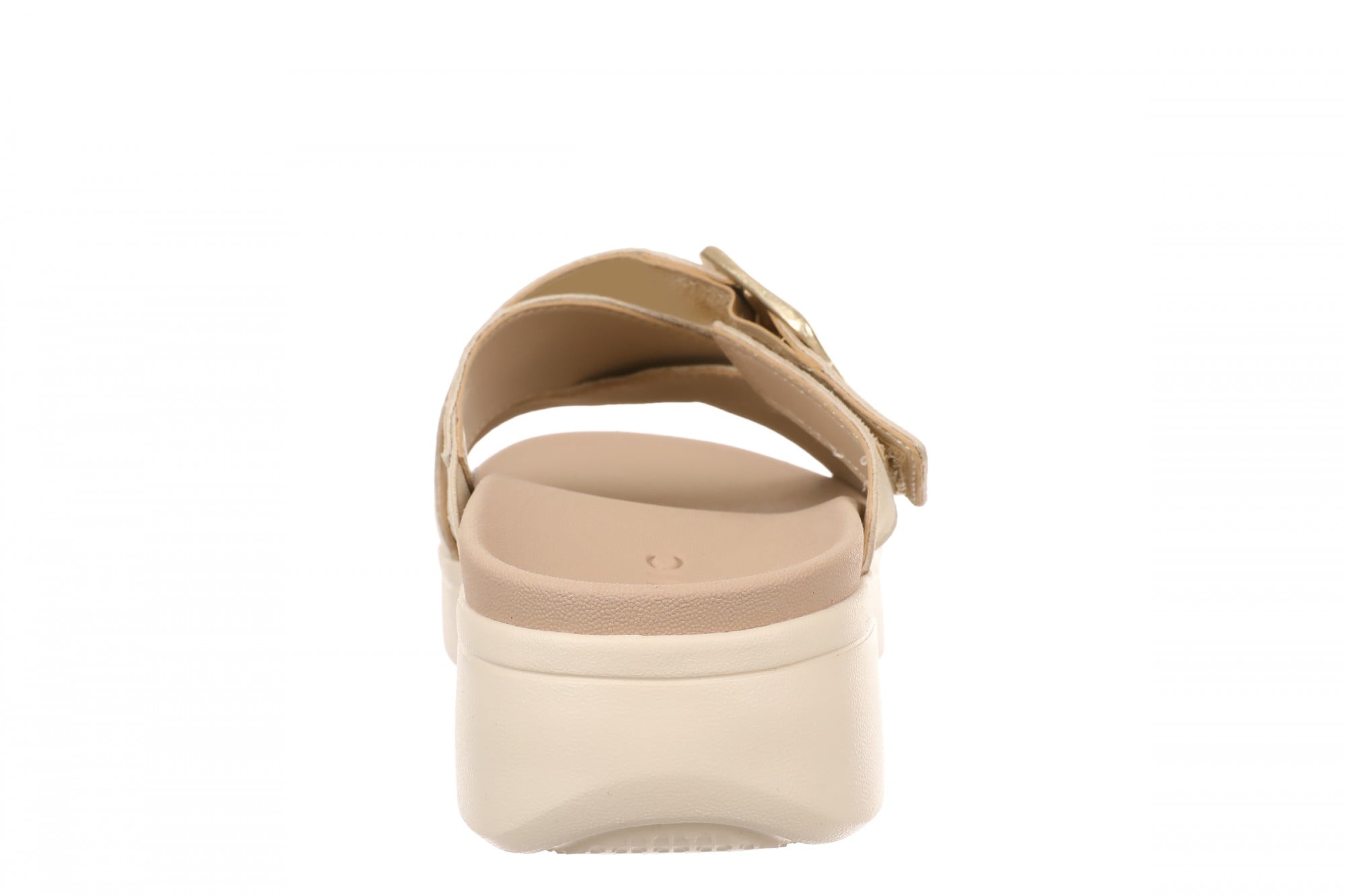 Vionic Starla Women's Orthotic Slide Sandal - Adjustable Buckle Comfort Platform - Gold - Back