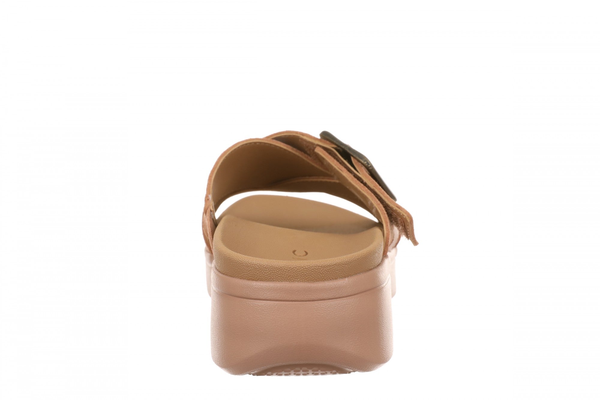 Vionic Starla Women's Orthotic Slide Sandal - Adjustable Buckle Comfort Platform - Mocha Mousse - Back
