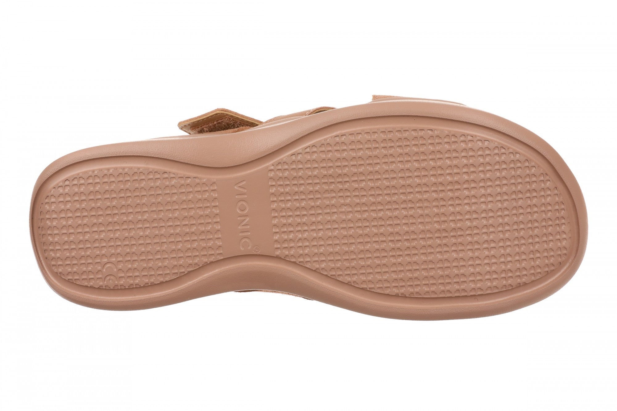 Vionic Starla Women's Orthotic Slide Sandal - Adjustable Buckle Comfort Platform - Mocha Mousse - Bottom