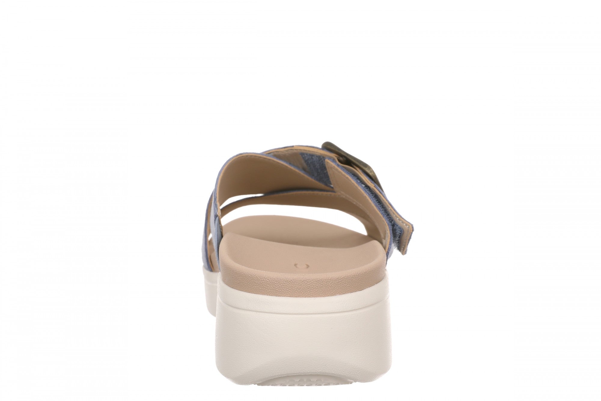 Vionic Starla Women's Orthotic Slide Sandal - Adjustable Buckle Comfort Platform - Pacific Blue - Back