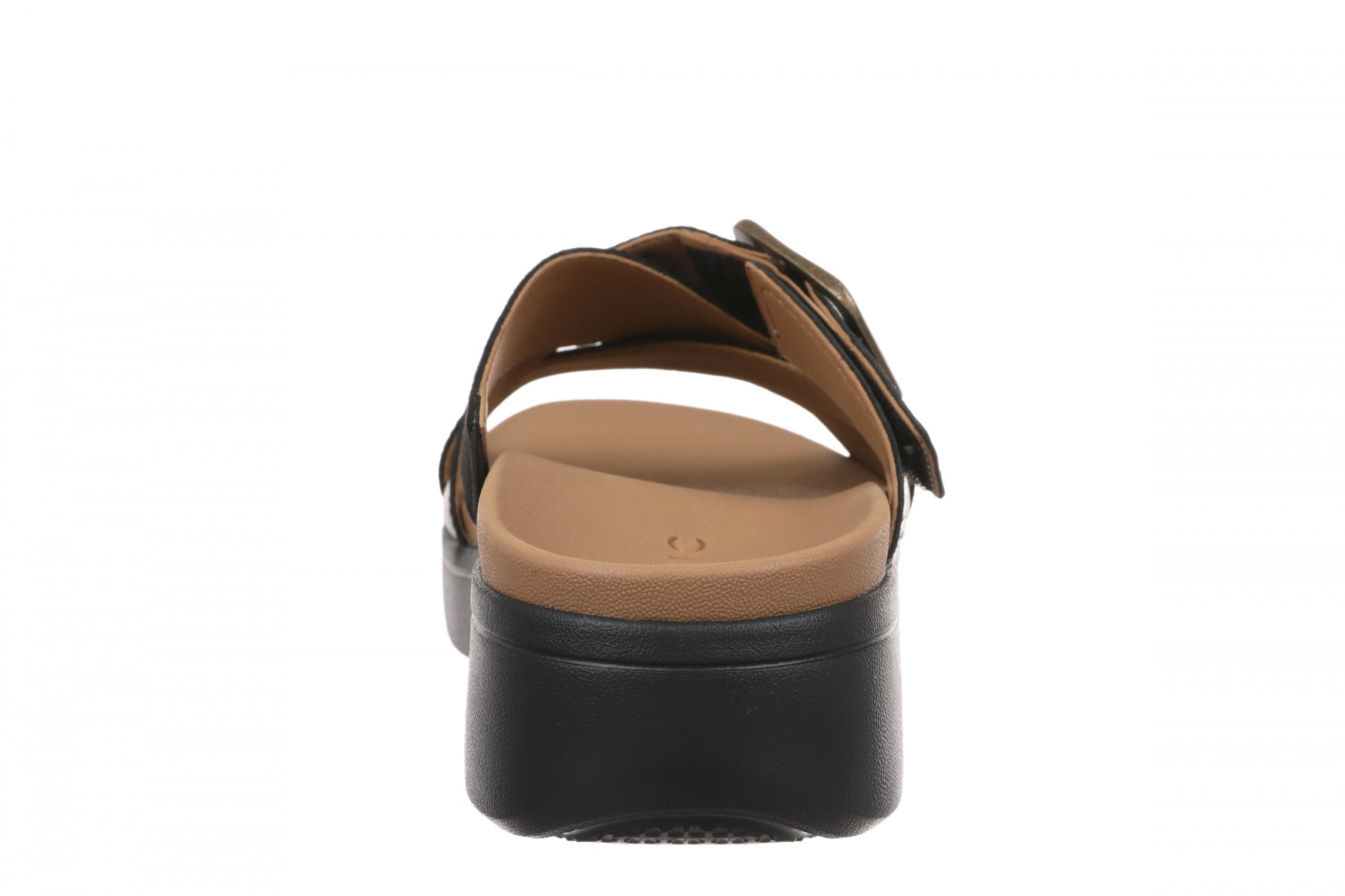 Vionic Starla Women's Orthotic Slide Sandal - Adjustable Buckle Comfort Platform - Black - Back