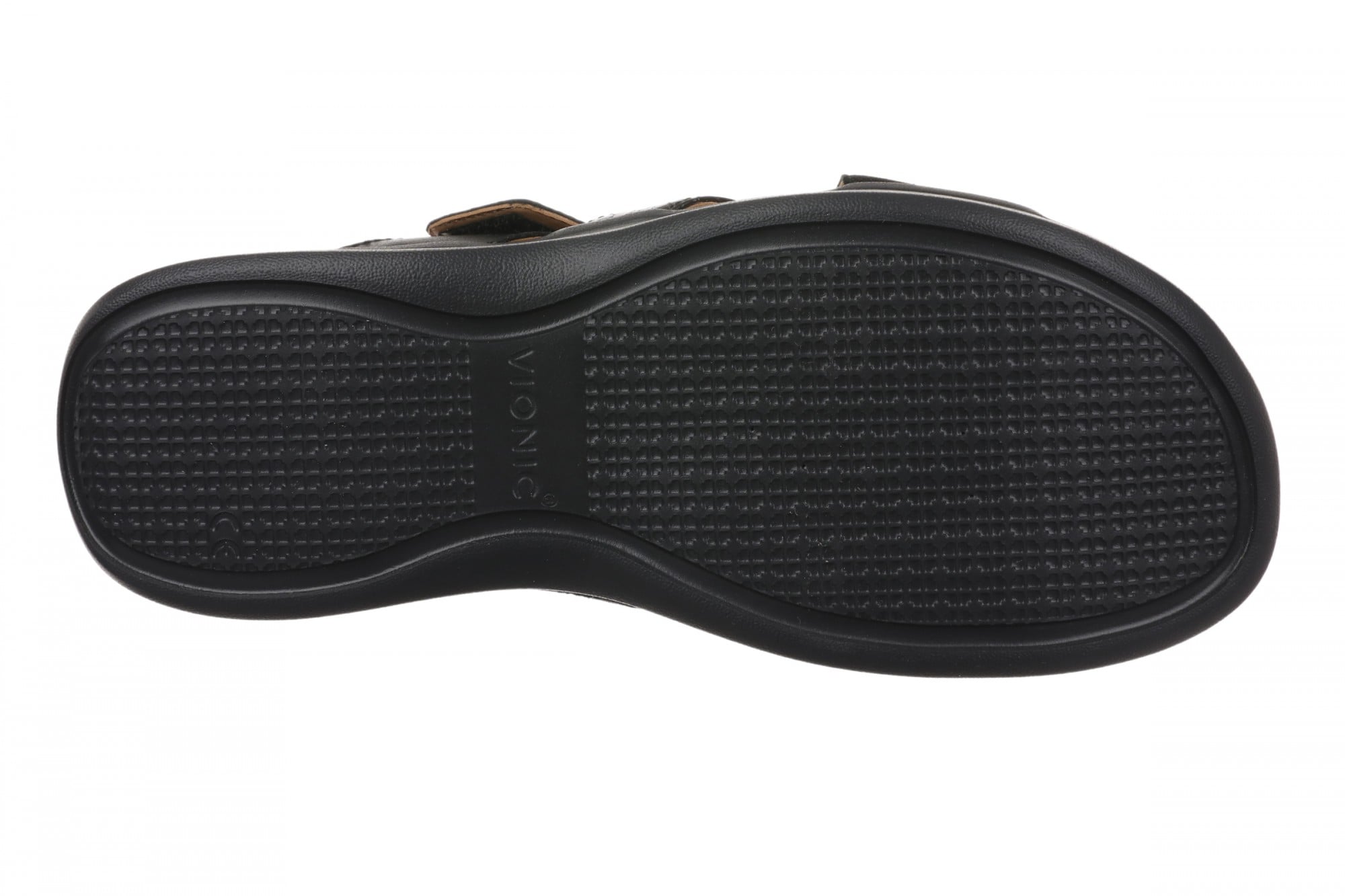 Vionic Starla Women's Orthotic Slide Sandal - Adjustable Buckle Comfort Platform - Black - Bottom
