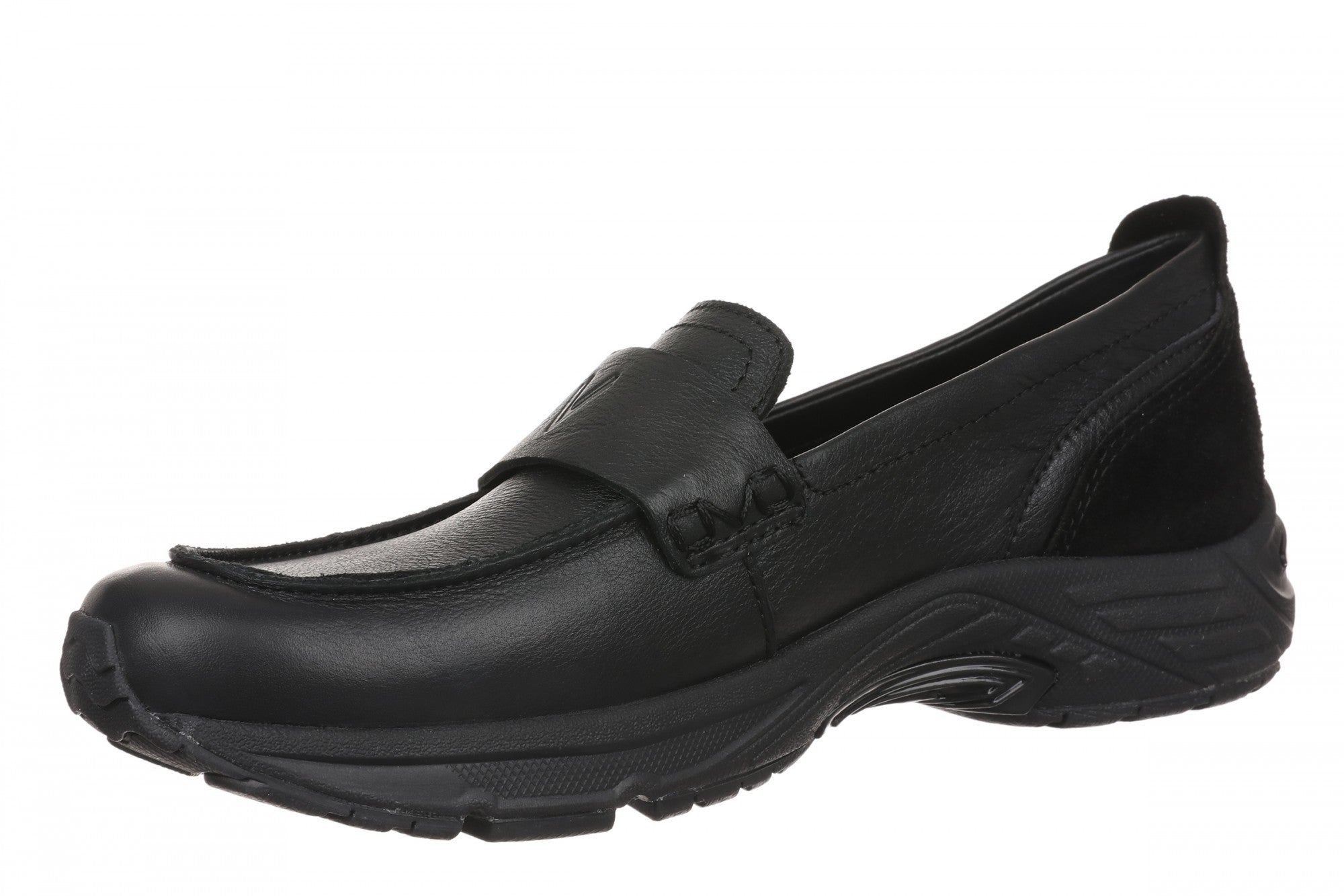 Vionic Walk Roam Loafer - Women's Comfortable Supportive Orthotic Arch Support Walking Shoes - Black/Black - Left angle