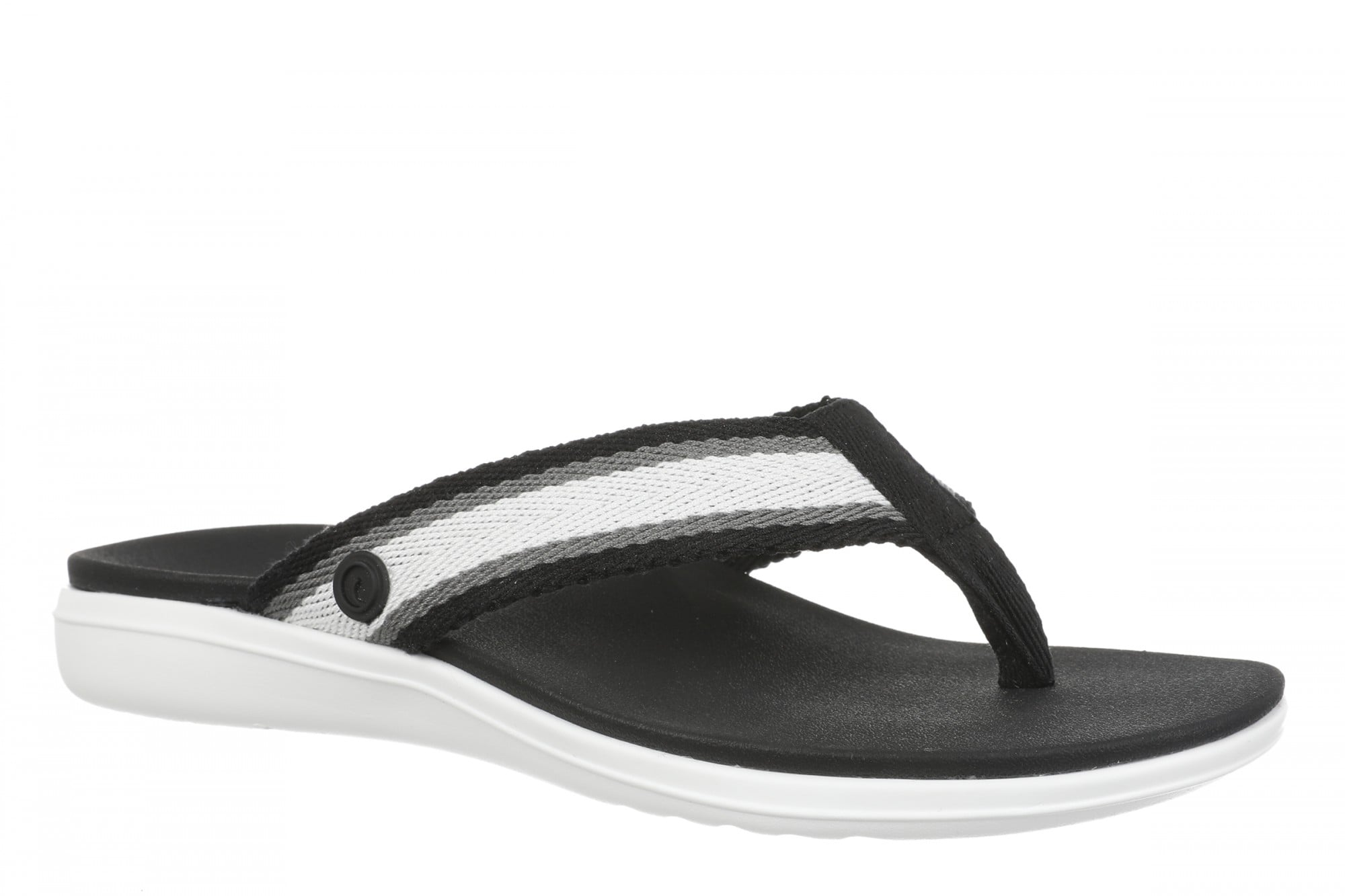 Vionic Indigo Arch Support Women's Thong Beach Sandal in Black Multi