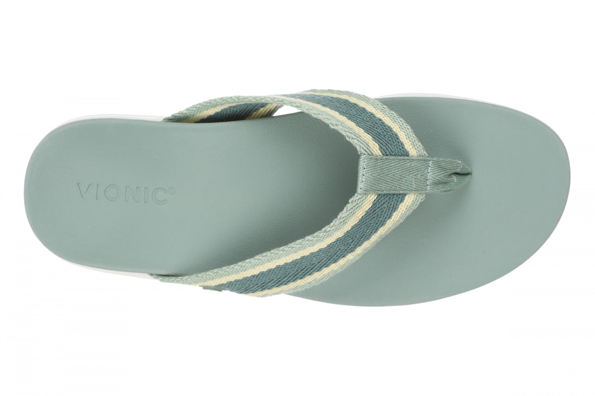 Vionic Indigo Arch Support Women's Thong Beach Sandal - Iceberg Green Multi - Top