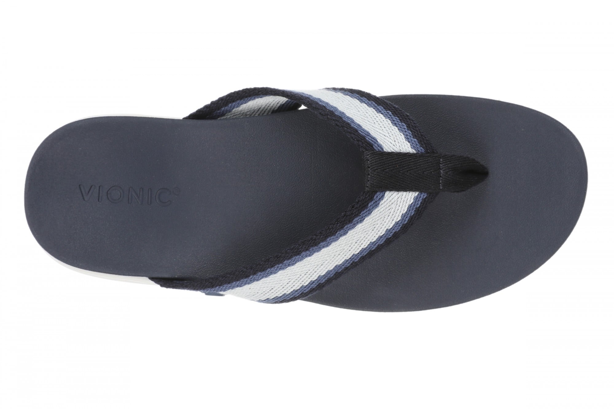 Vionic Indigo Arch Support Women's Thong Beach Sandal - Navy Blazer Multi - Top