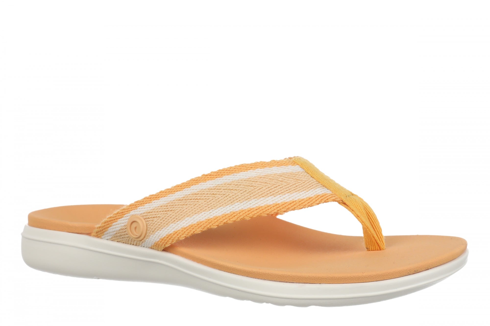 Vionic Indigo Arch Support Women's Thong Beach Sandal in Amber Yellow Multi