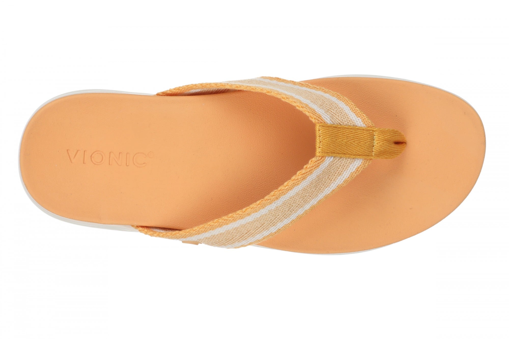 Vionic Indigo Arch Support Women's Thong Beach Sandal - Amber Yellow Multi - Top