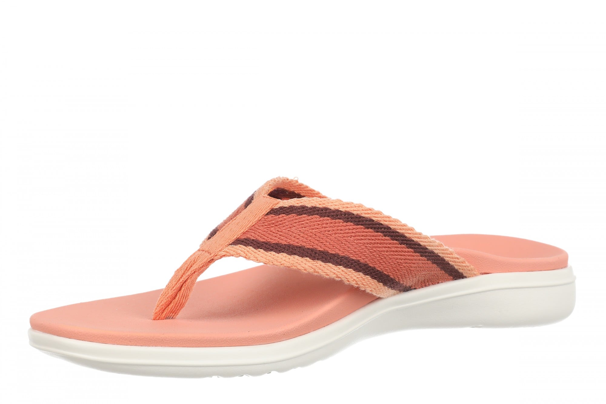 Vionic Indigo Arch Support Women's Thong Beach Sandal - Shell Coral Multi - Left angle