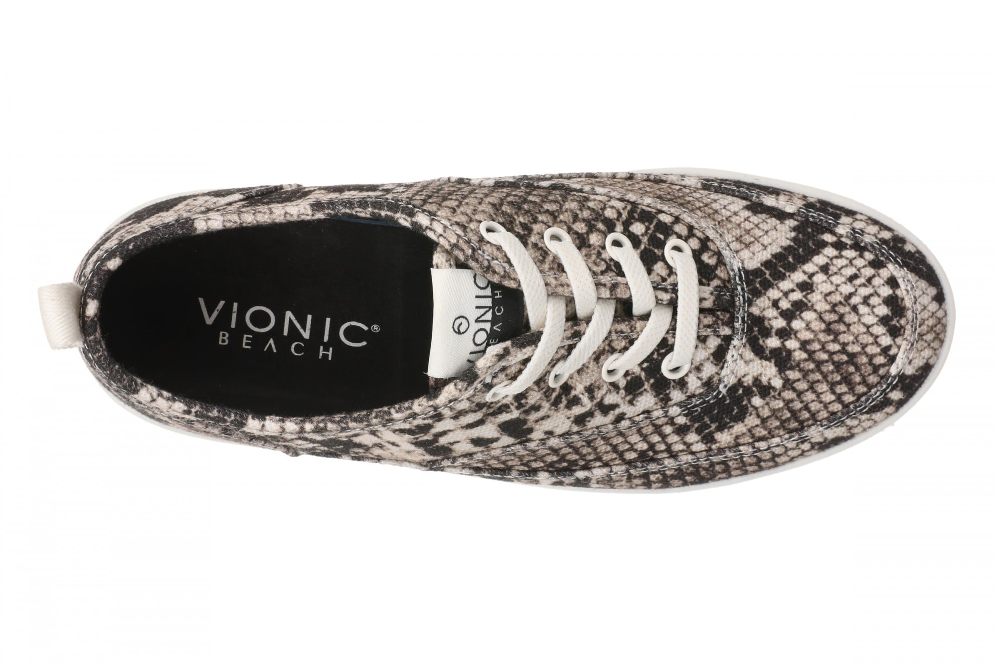 Vionic Cyan Women's Comfort Arch Support Lace-Up Sneaker - Ivory/black Multi - Top