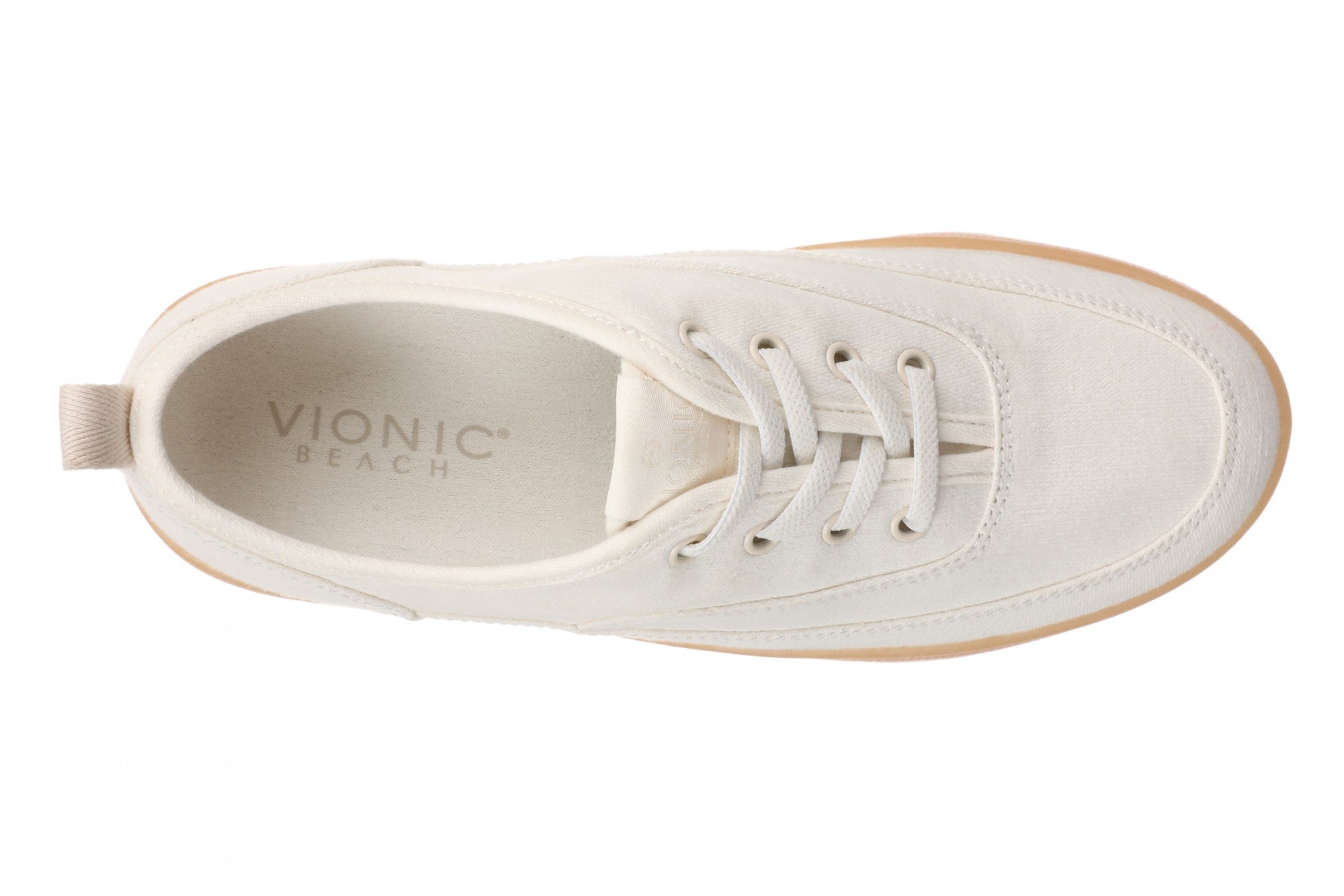 Vionic Cyan Women's Comfort Arch Support Lace-Up Sneaker - Ivory/gum - Top