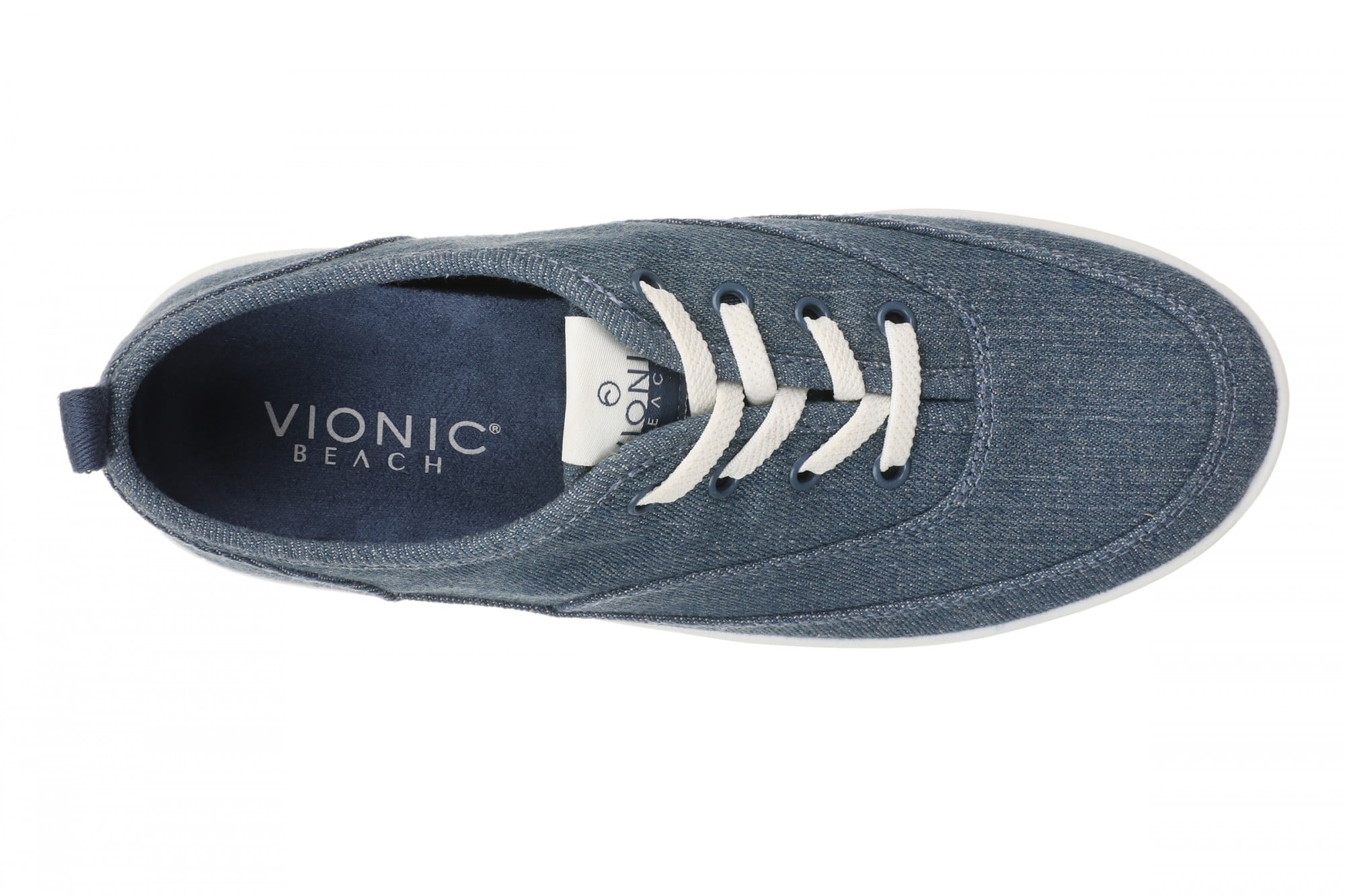 Vionic Cyan Women's Comfort Arch Support Lace-Up Sneaker - Denim - Top