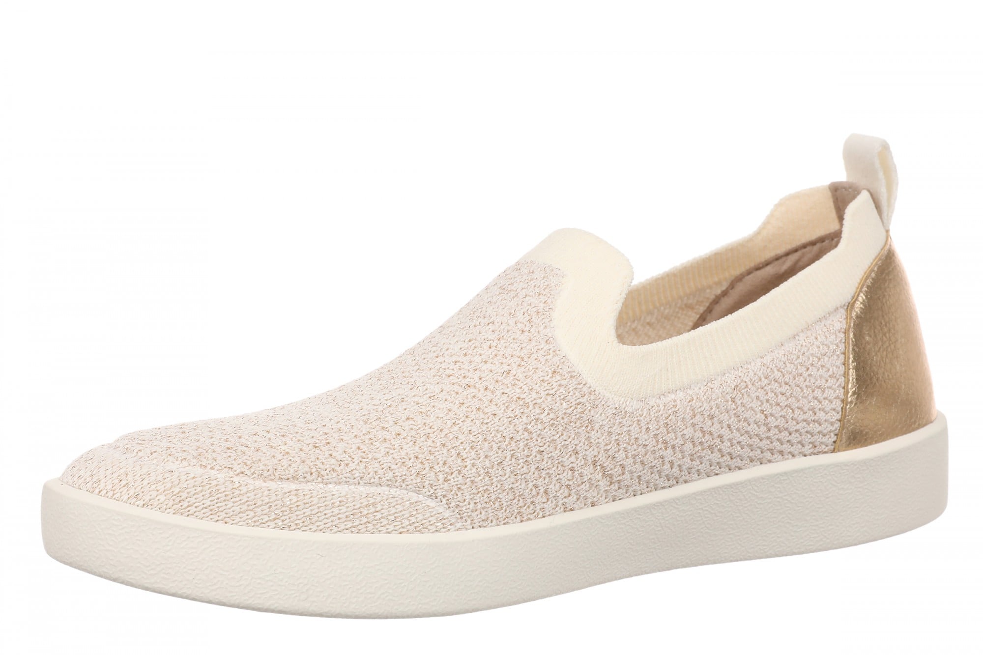 Vionic Elda Women's Knit Arch Support Walking Shoe - Cream - Left angle