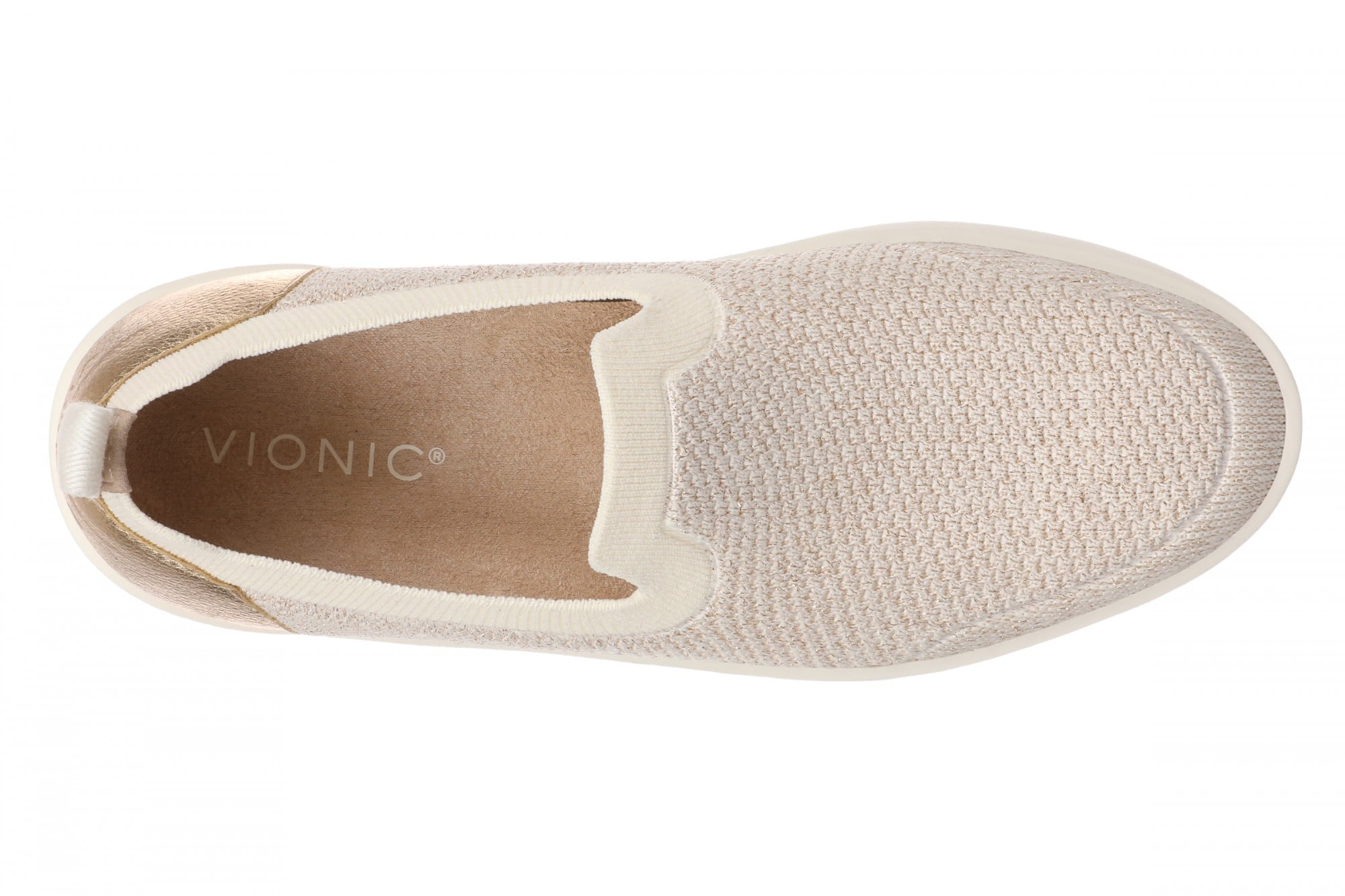 Vionic Elda Women's Knit Arch Support Walking Shoe - Cream - Top