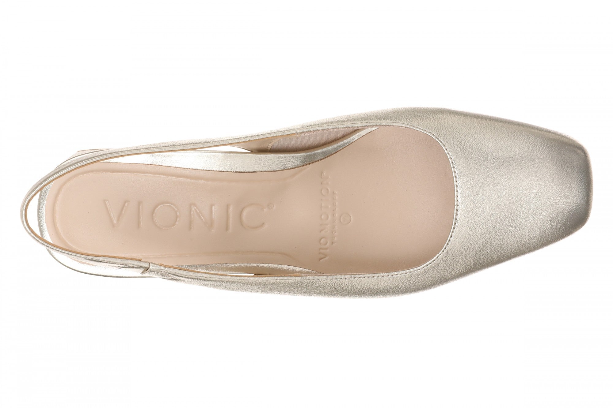 Vionic Reyes Women's Supportive Comfort Slingback Pump with Arch Support - Gold - Back