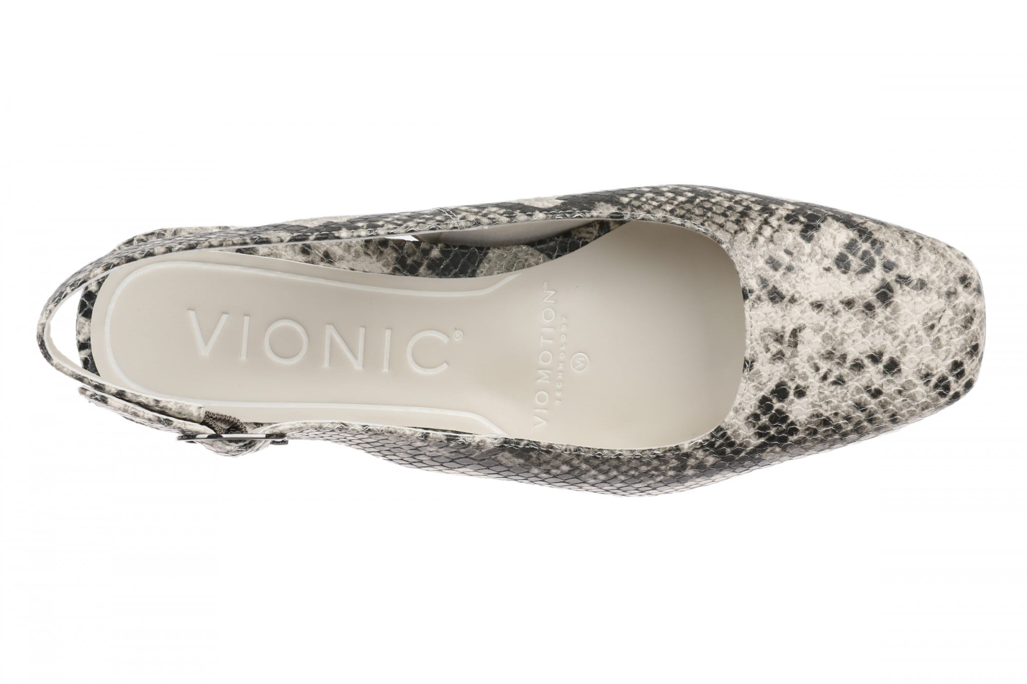 Vionic Reyes Women's Supportive Comfort Slingback Pump with Arch Support - Cream Snake - Top