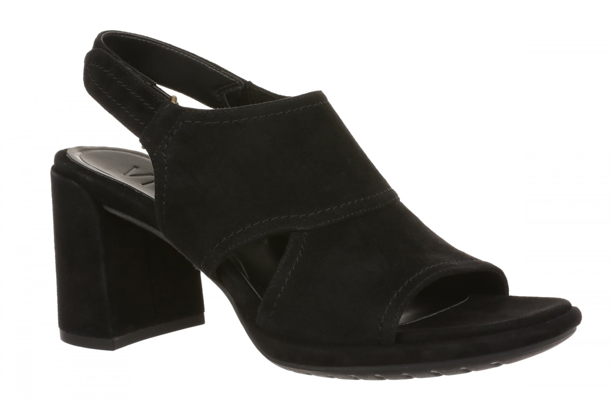 Vionic Bolinas Women's Comfortable Strappy Block-Heel Sandal with Orthotic Arch Support in Black
