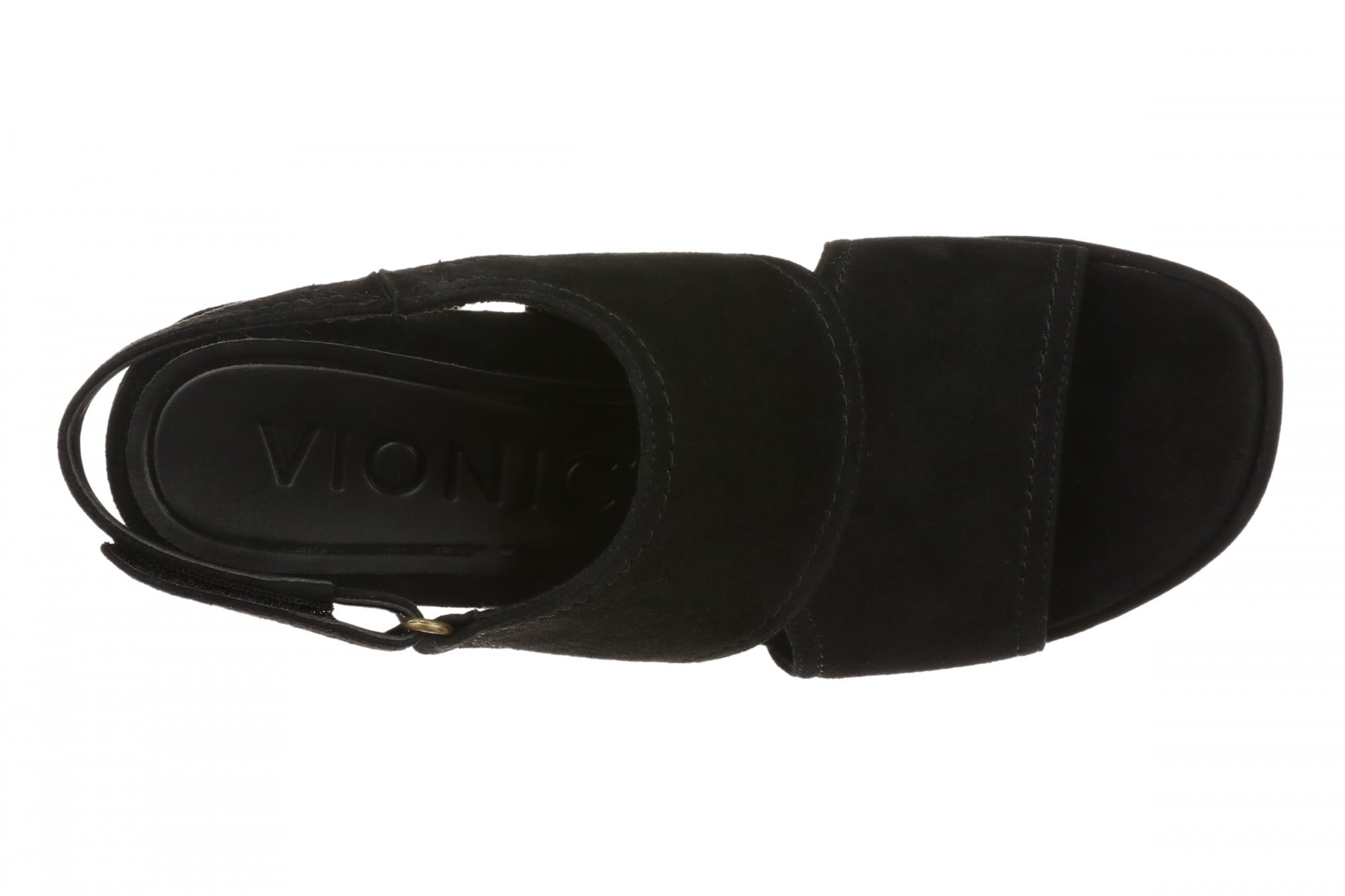Vionic Bolinas Women's Comfortable Strappy Block-Heel Sandal with Orthotic Arch Support - Black - Top