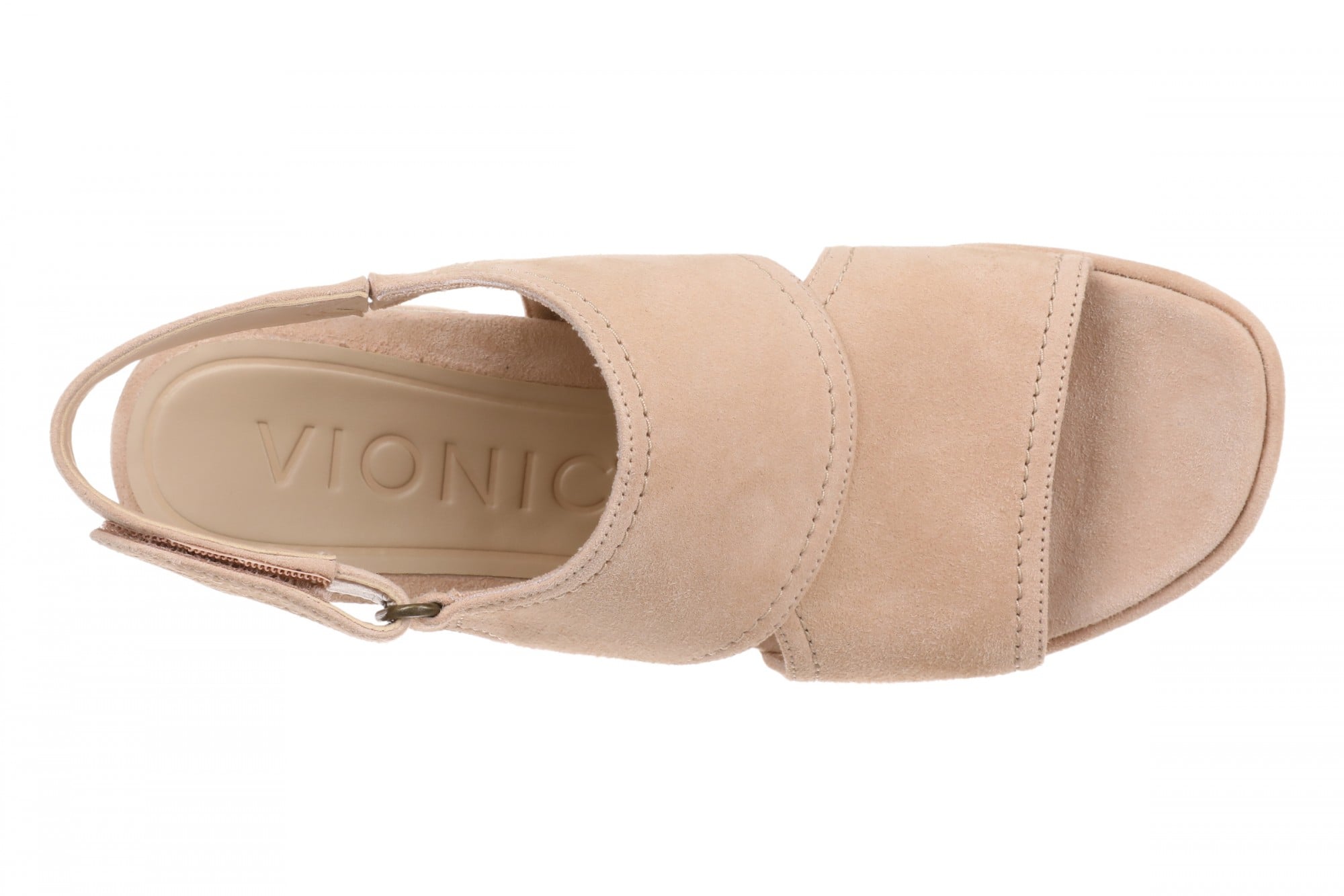 Vionic Bolinas Women's Comfortable Strappy Block-Heel Sandal with Orthotic Arch Support - Rugby Tan - Top