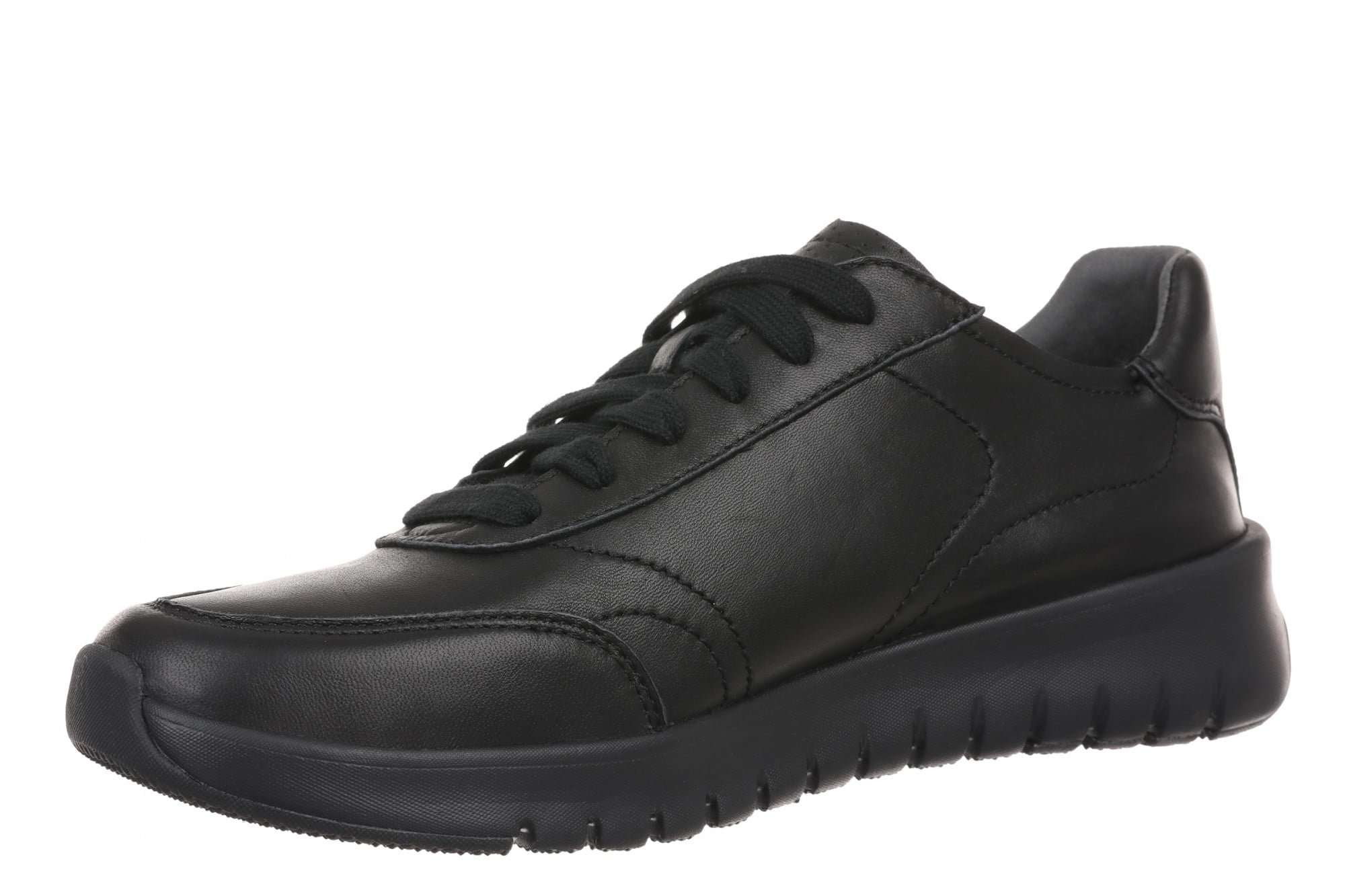 Vionic Uptown Sneaker - Women's Orthotic Arch Support Comfort Lace-Up Shoes - Black/black - Left angle