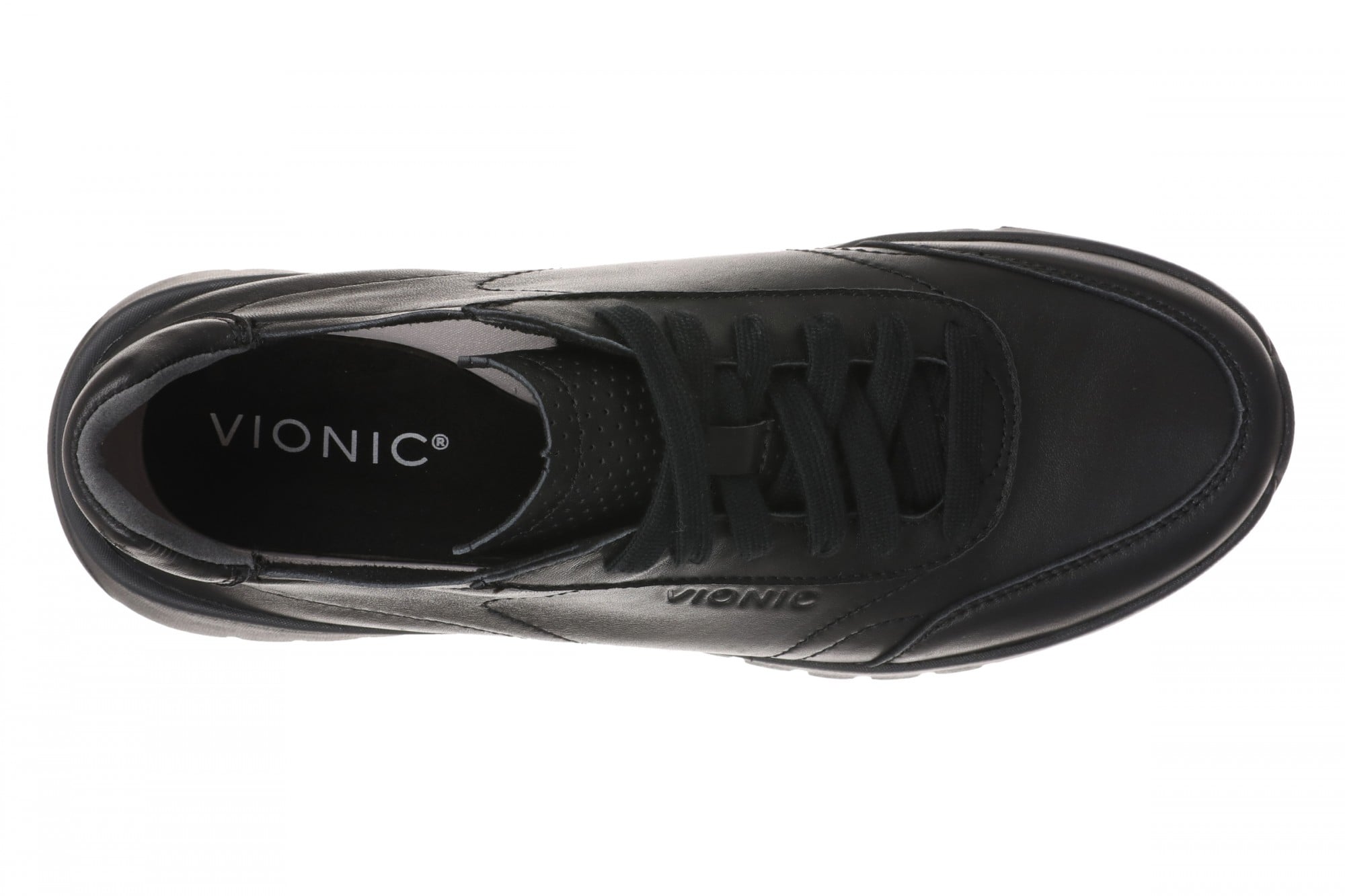 Vionic Uptown Sneaker - Women's Orthotic Arch Support Comfort Lace-Up Shoes - Black/black - Top