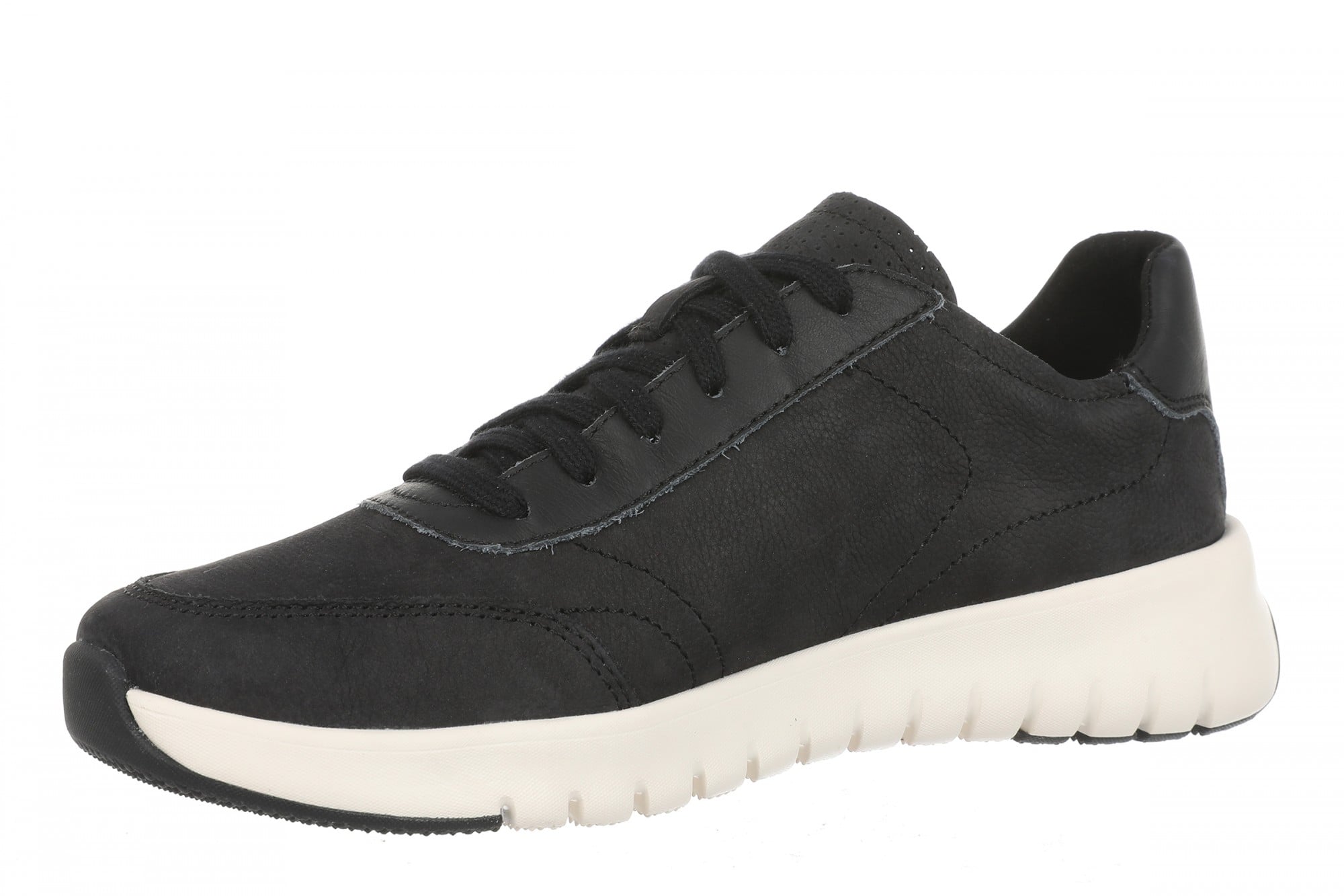 Vionic Uptown Sneaker - Women's Orthotic Arch Support Comfort Lace-Up Shoes - Black - Left angle