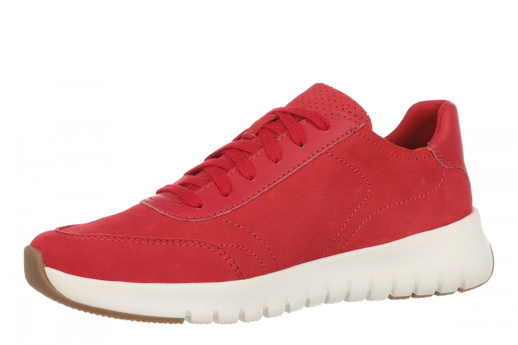 Vionic Uptown Sneaker - Women's Orthotic Arch Support Comfort Lace-Up Shoes - Varsity Red - Left angle