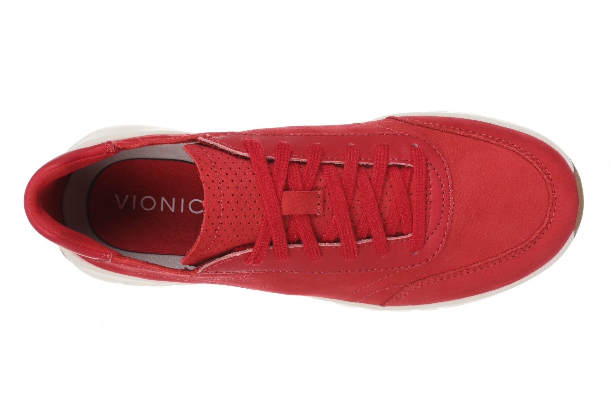 Vionic Uptown Sneaker - Women's Orthotic Arch Support Comfort Lace-Up Shoes - Varsity Red - Top