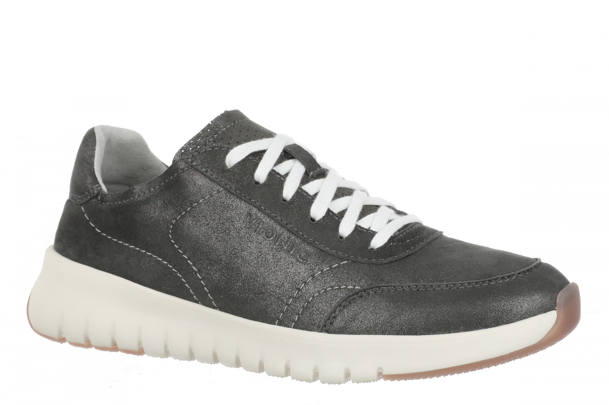 Vionic Uptown Sneaker - Women's Orthotic Arch Support Comfort Lace-Up Shoes in Polluted Silver