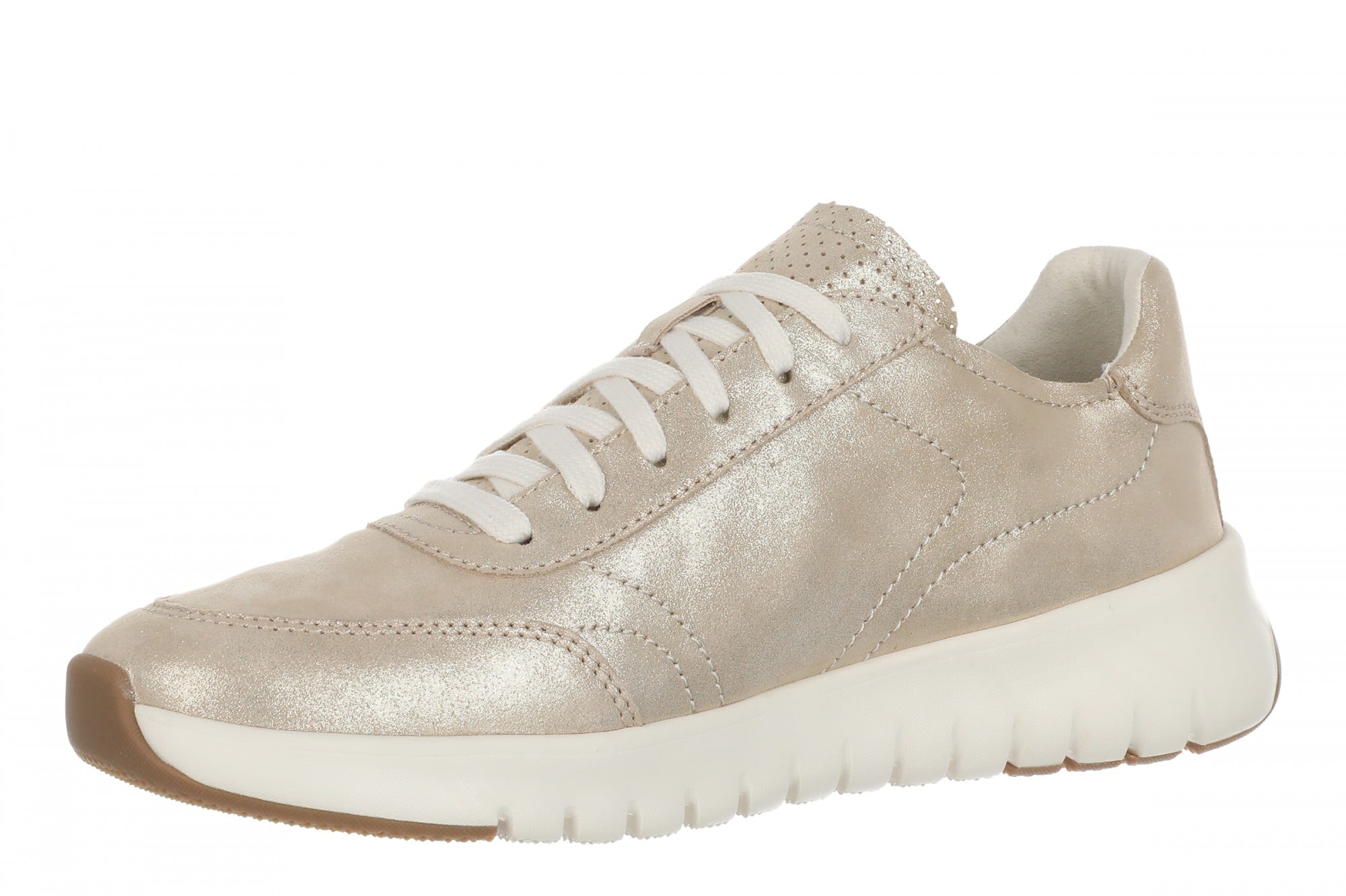 Vionic Uptown Sneaker - Women's Orthotic Arch Support Comfort Lace-Up Shoes - Gold - Left angle