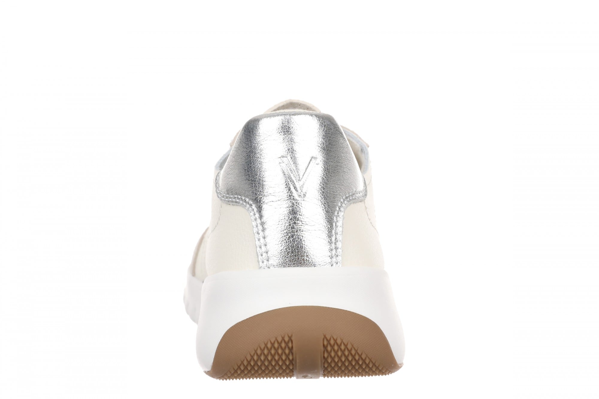 Vionic Uptown Sneaker - Women's Orthotic Arch Support Comfort Lace-Up Shoes - Ivory/silver - Back