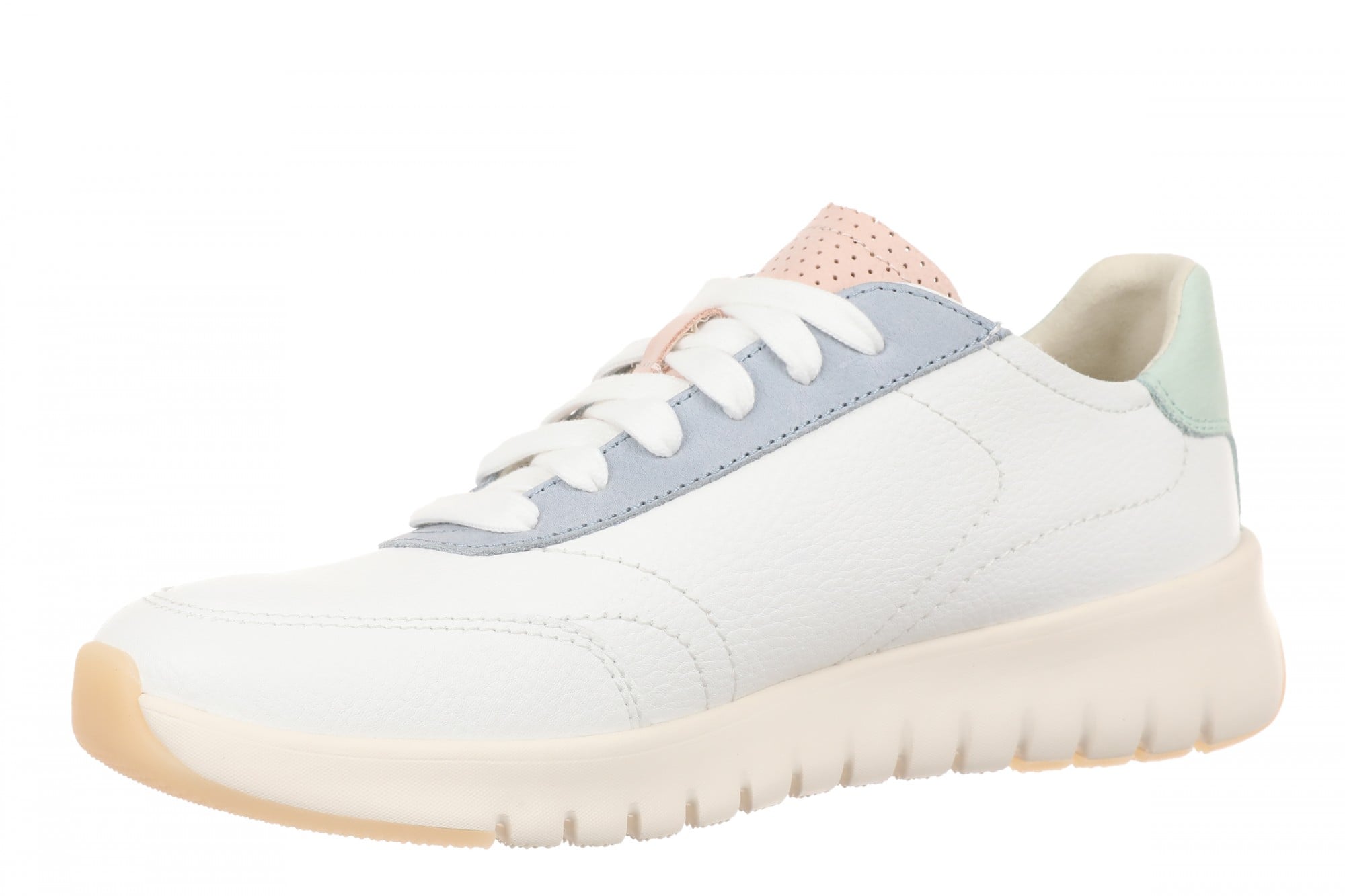 Vionic Uptown Sneaker - Women's Orthotic Arch Support Comfort Lace-Up Shoes - White Multi - Left angle