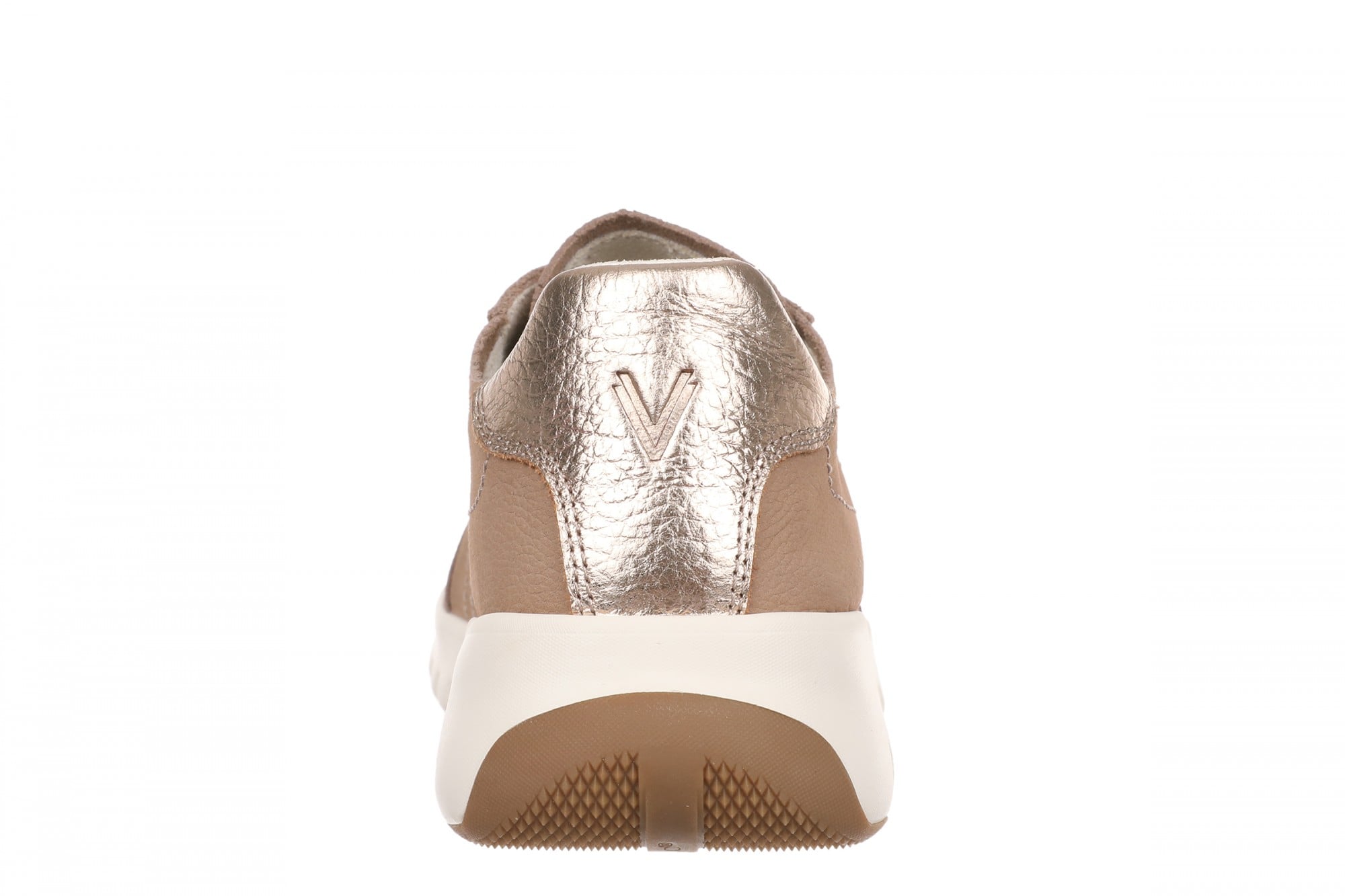 Vionic Uptown Sneaker - Women's Orthotic Arch Support Comfort Lace-Up Shoes - Desert Sand - Back