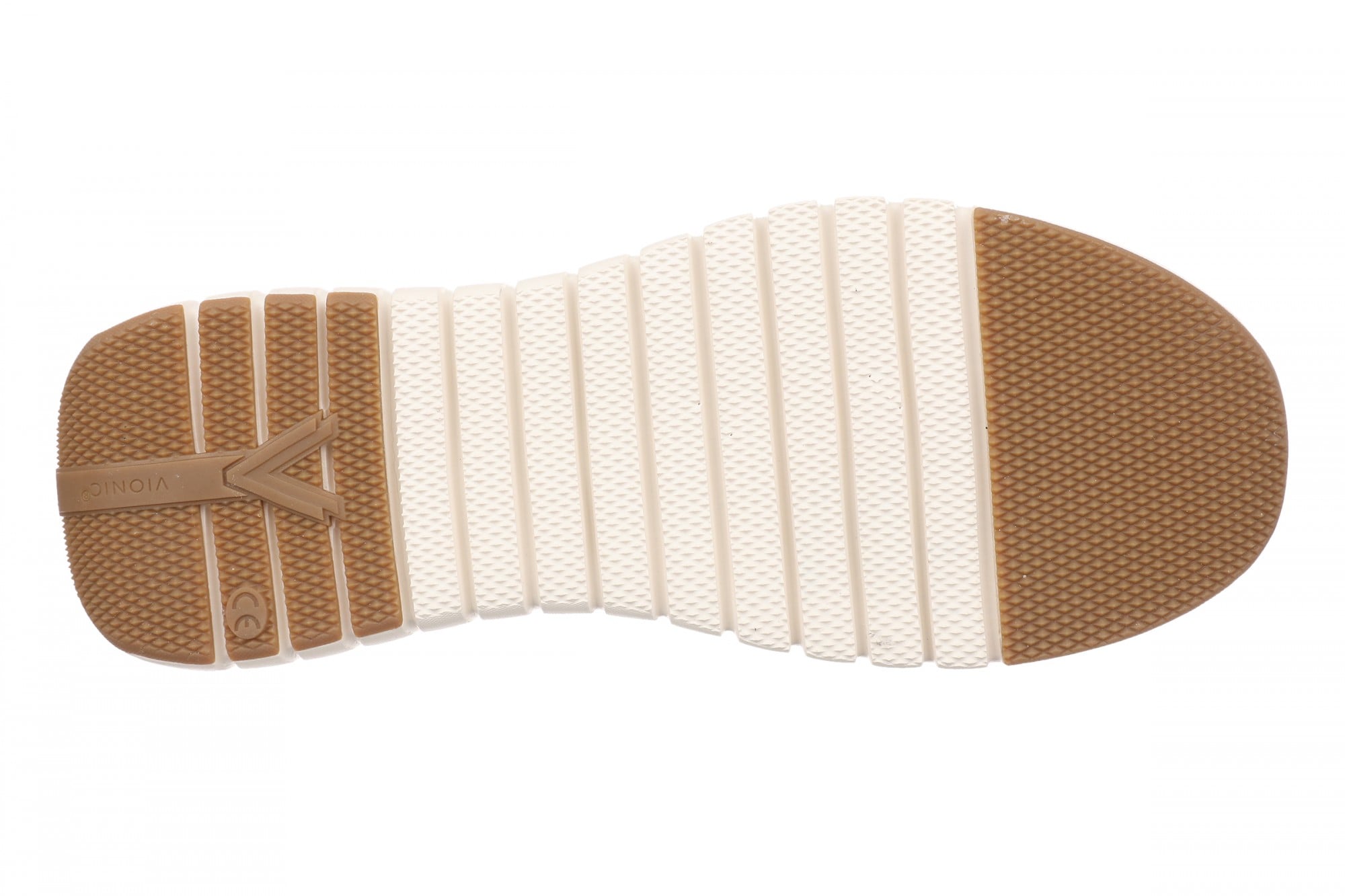 Vionic Uptown Sneaker - Women's Orthotic Arch Support Comfort Lace-Up Shoes - Desert Sand - Bottom