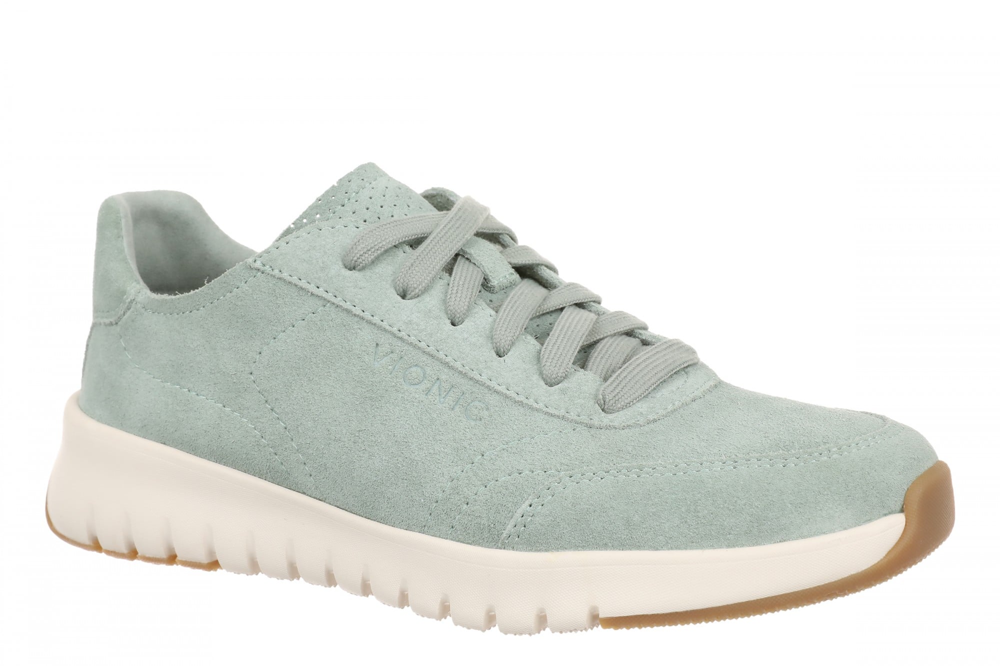 Vionic Uptown Sneaker - Women's Orthotic Arch Support Comfort Lace-Up Shoes in Iceberg Green