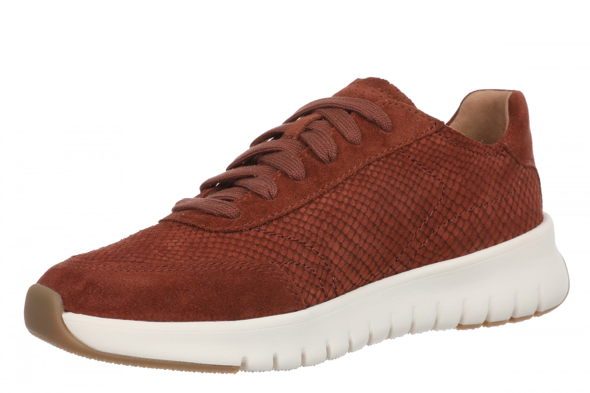 Vionic Uptown Sneaker - Women's Orthotic Arch Support Comfort Lace-Up Shoes - Baked Clay - Left angle