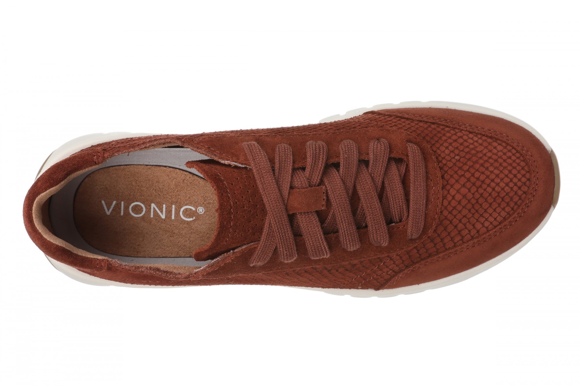 Vionic Uptown Sneaker - Women's Orthotic Arch Support Comfort Lace-Up Shoes - Baked Clay - Top